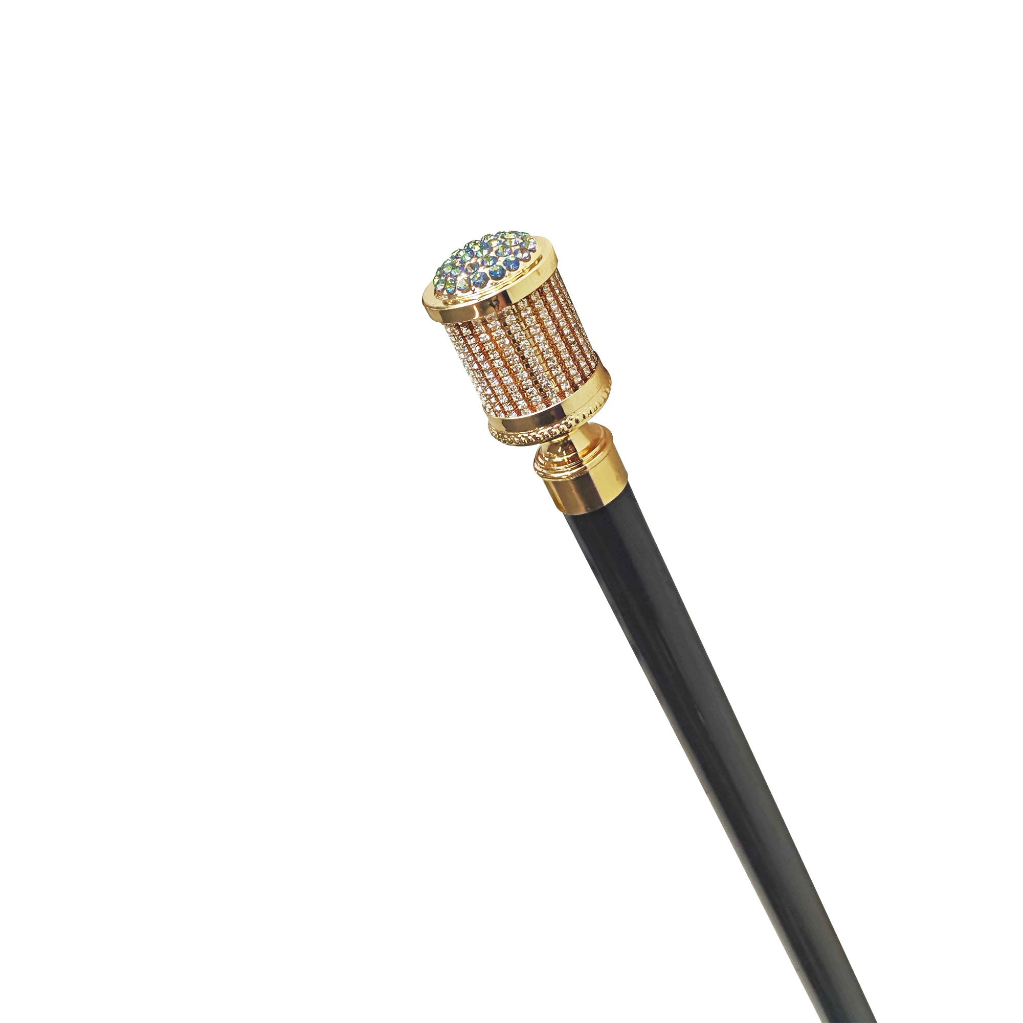 Chic Elegant Walking Stick with 24K Gold-Plated Handle and Crystals