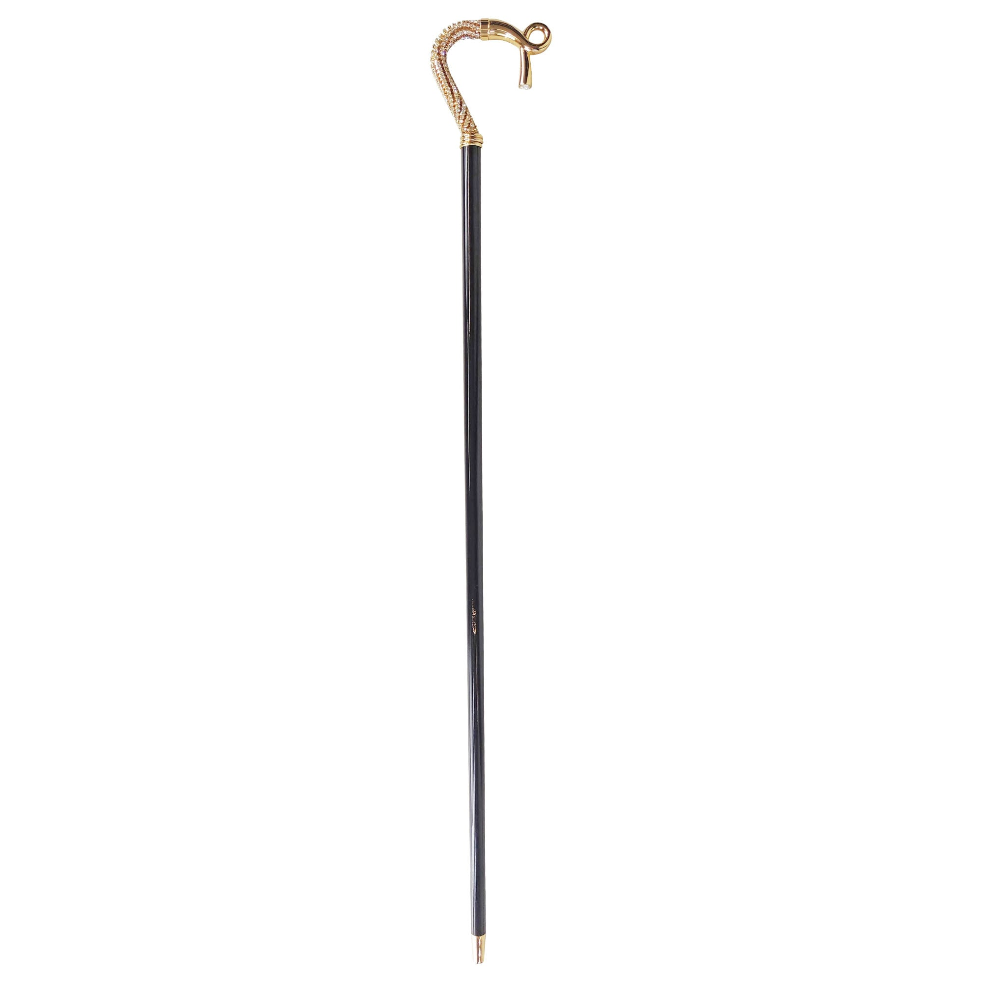 Strong and Stylish Italian Walking Stick with Crystals and 24K Gold