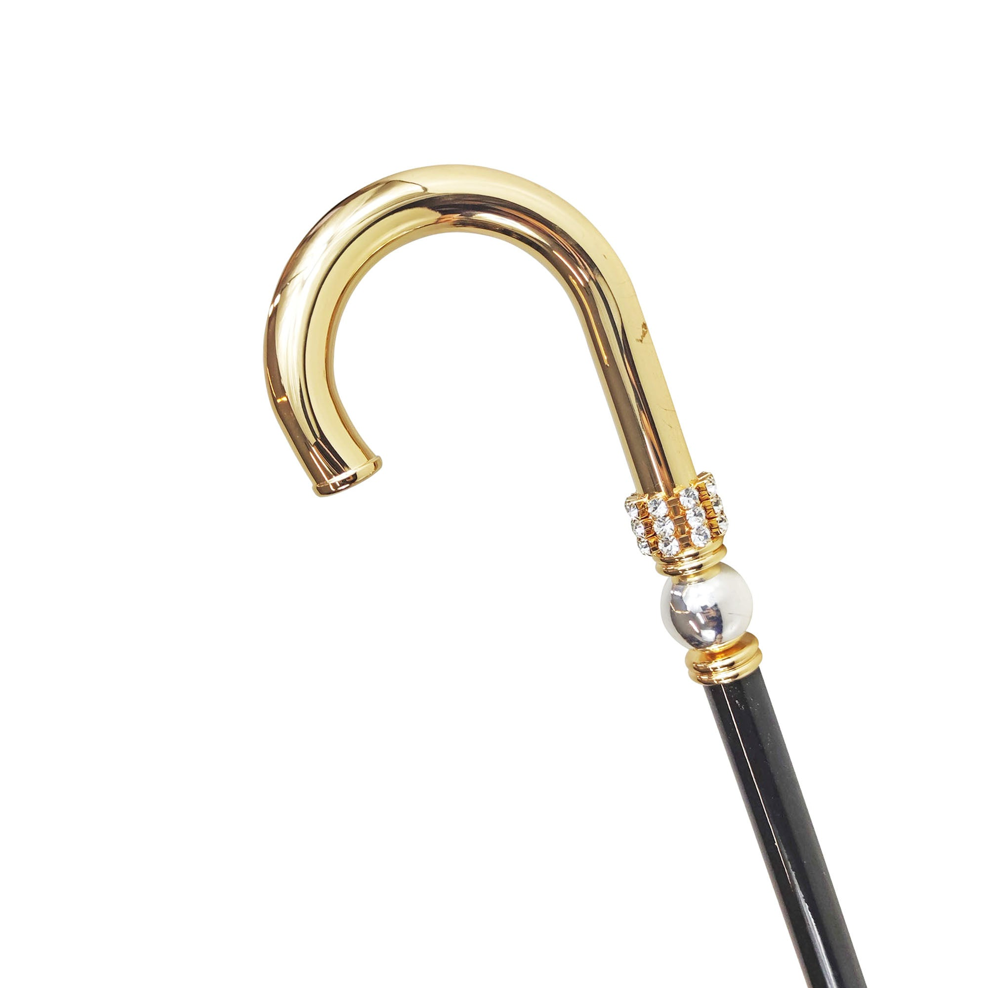 24K Gold-Plated Brass with Silver-Plated Sphere Walking Stick for Men