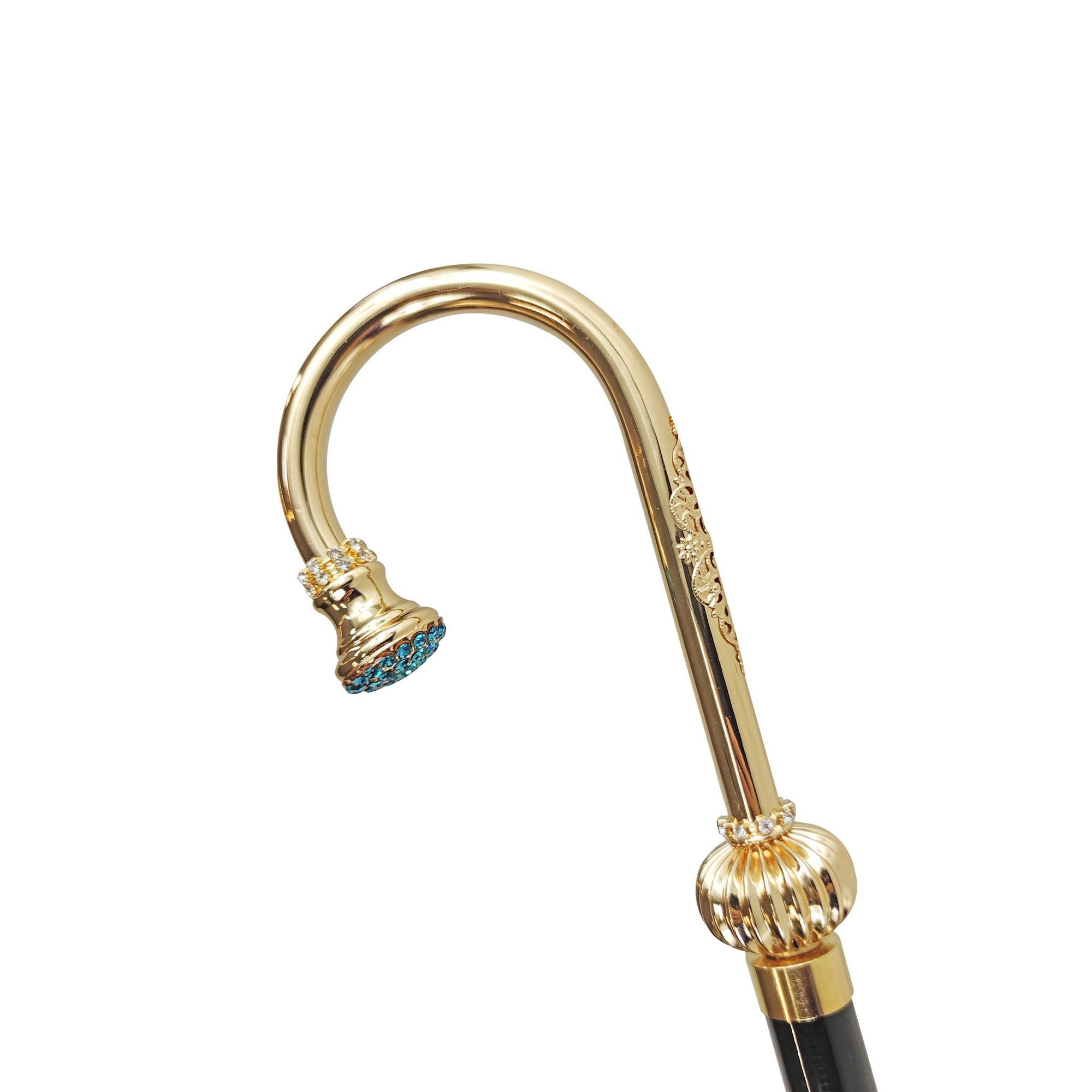 Elegant Italian Walking Stick for Ladies with Crystal Handle