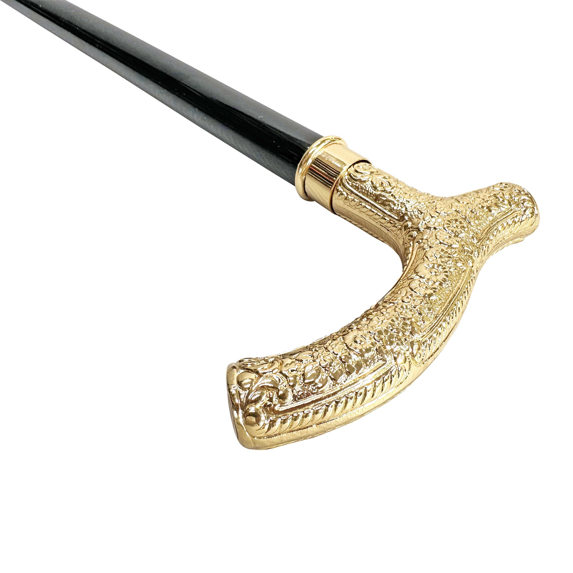 Chic 24K Gold-Plated Walking Stick with Elegant Handmade Handle