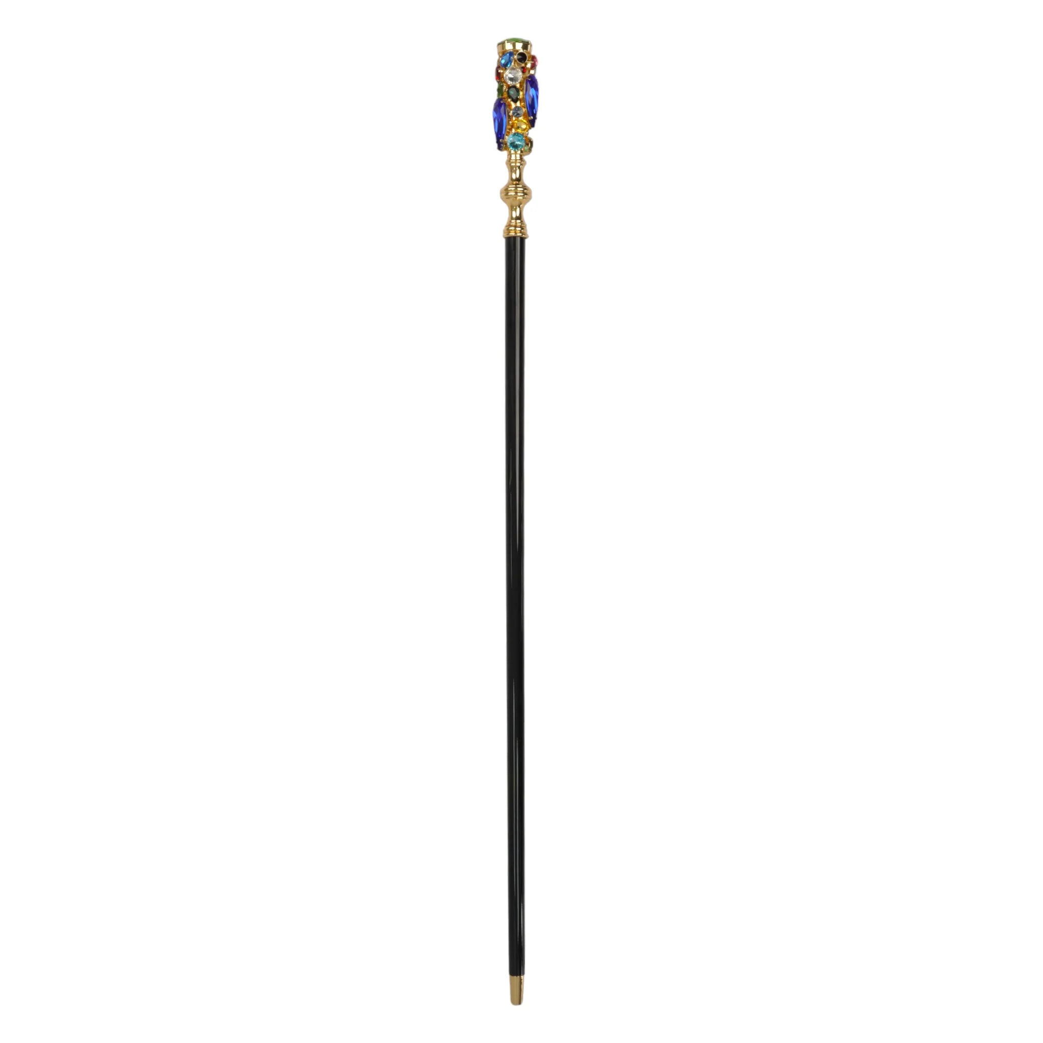 Luxury 24K Gold Walking Cane with Crystals – Handmade in Italy