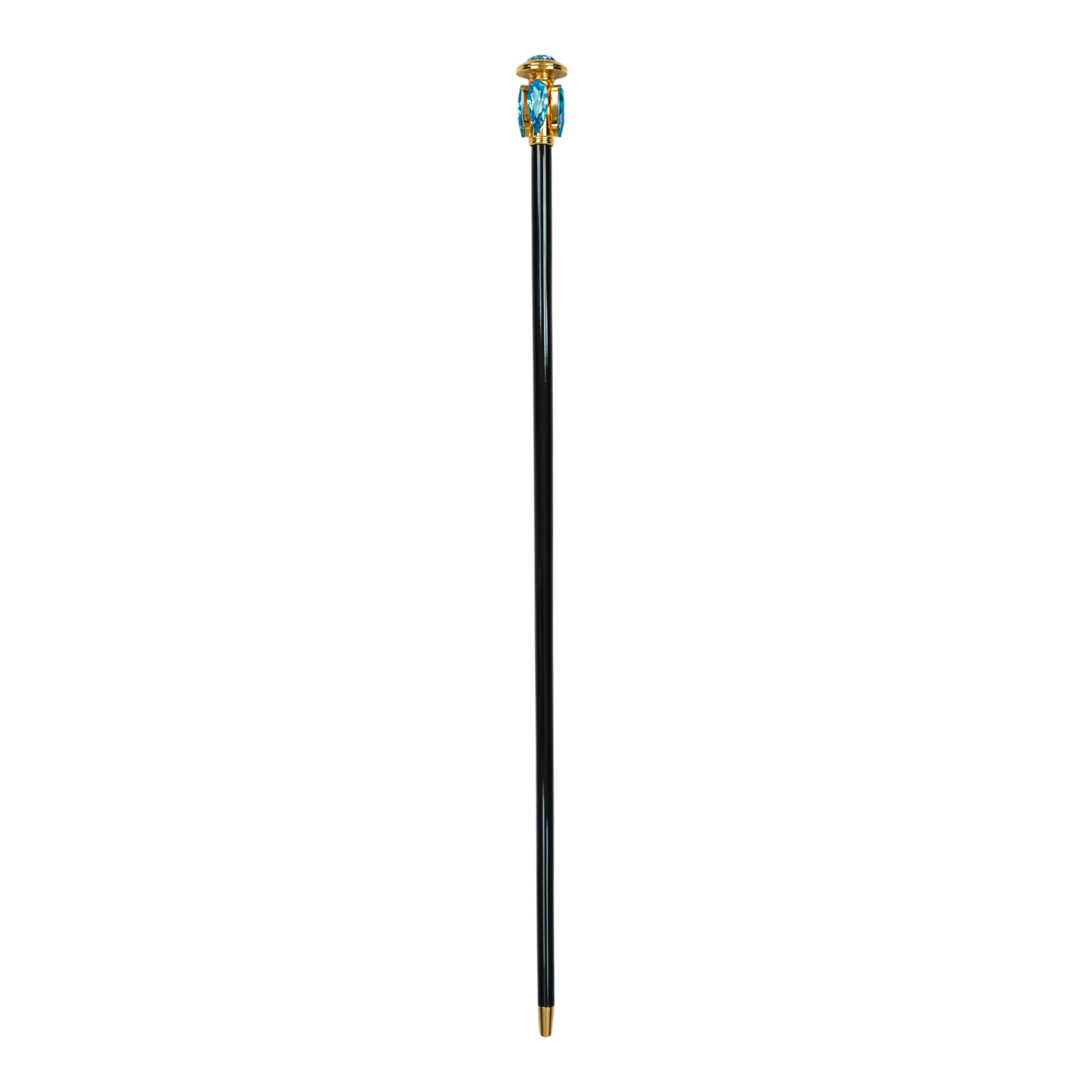 Luxury Walking Stick with Aquamarine Teardrop Crystal Handle