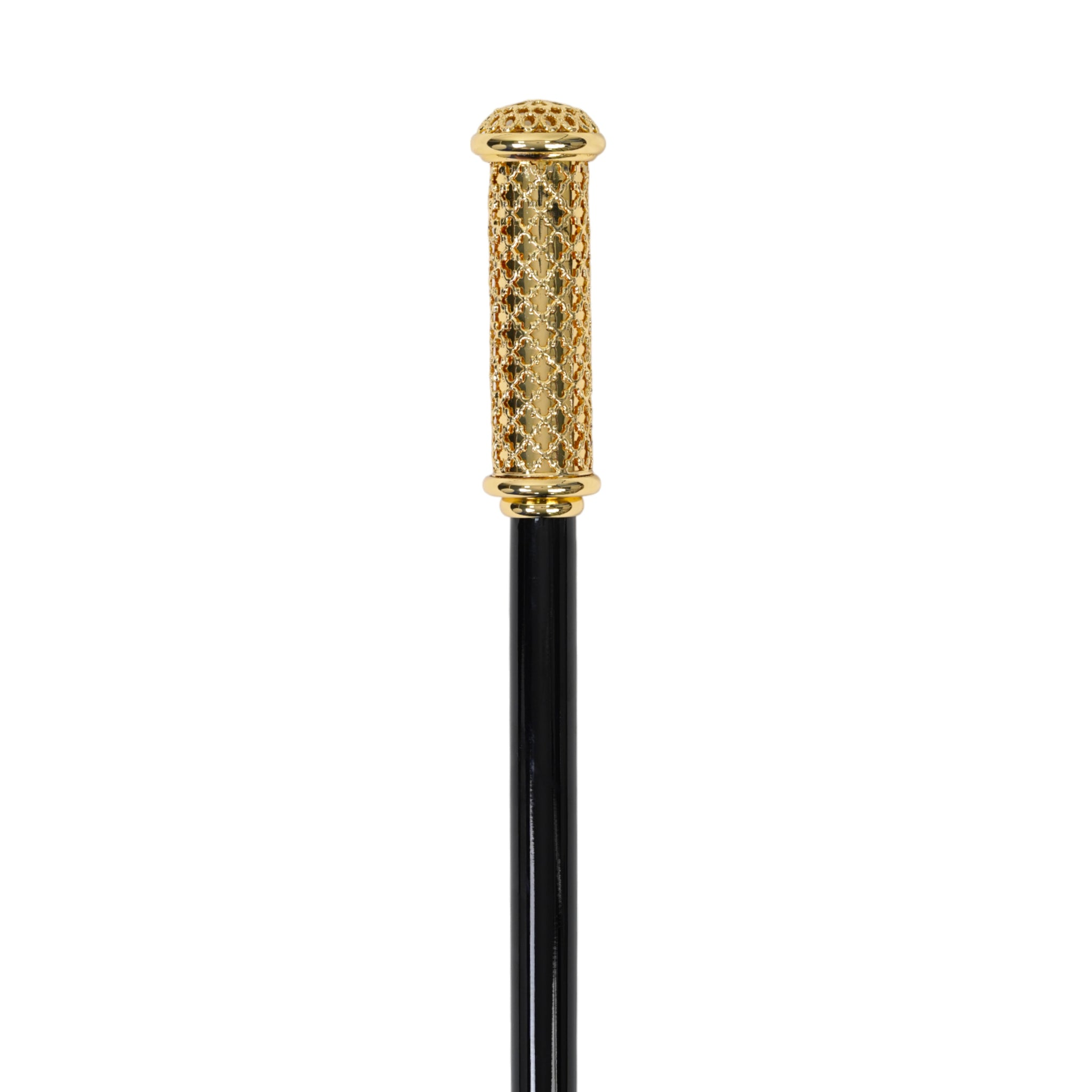 Luxury Italian Walking Cane with Elegant 24K Gold Filigree Handle