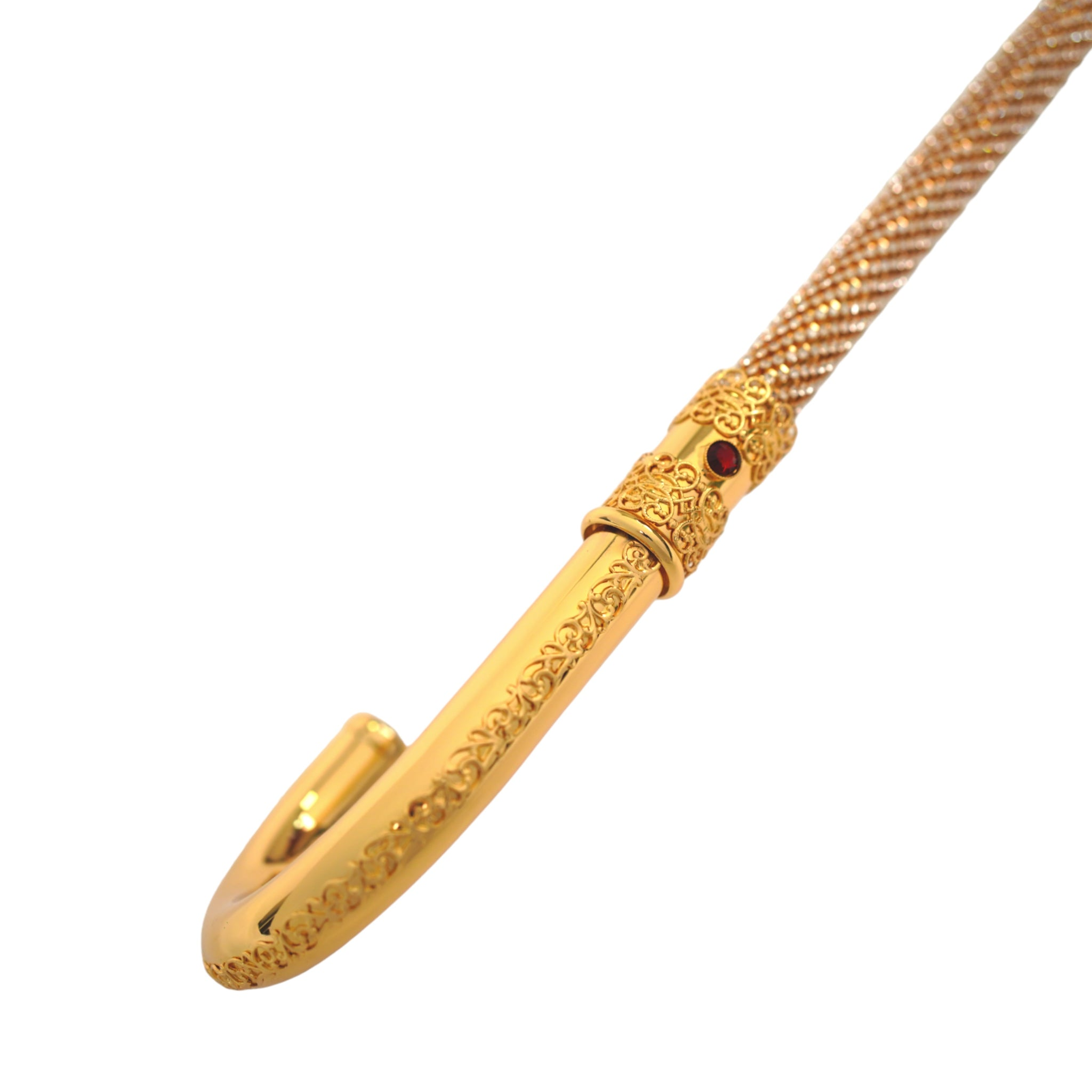 Handmade Swarovski-Encrusted Luxury Walking Cane in 24K Gold Finish