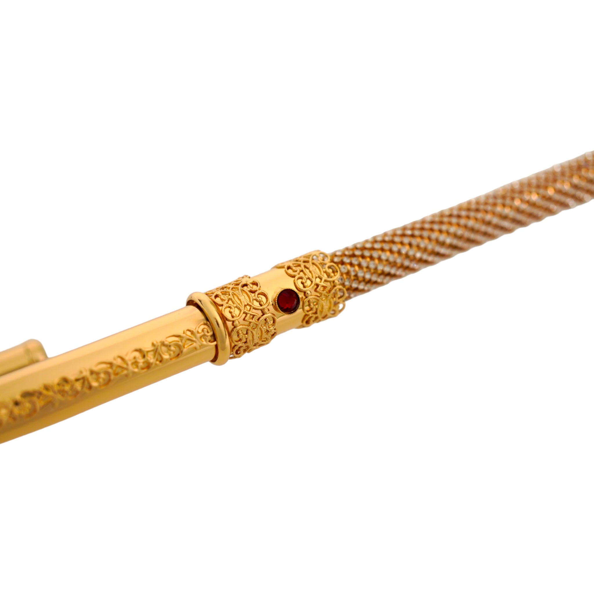 Handmade Swarovski-Encrusted Luxury Walking Cane in 24K Gold Finish