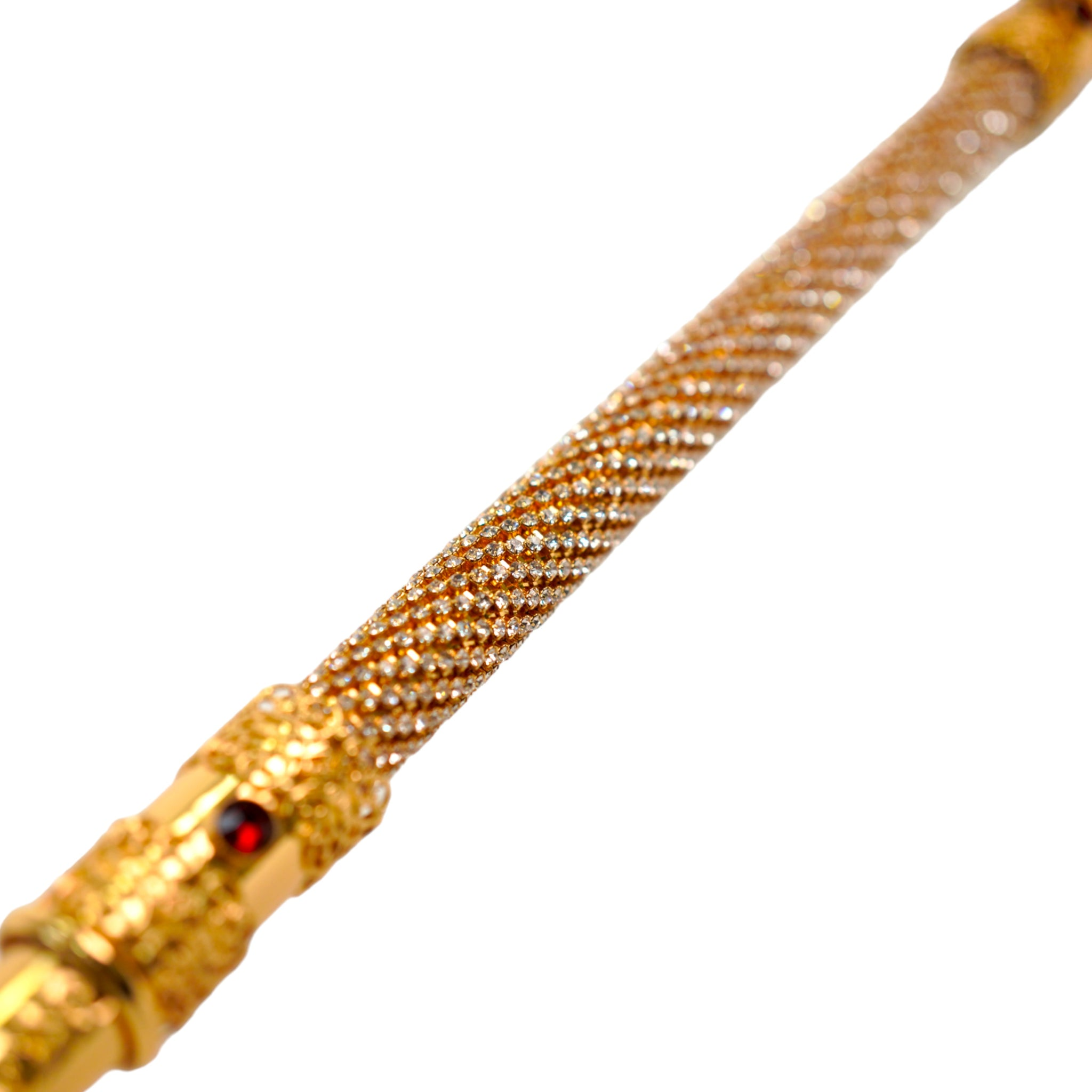 Handmade Swarovski-Encrusted Luxury Walking Cane in 24K Gold Finish