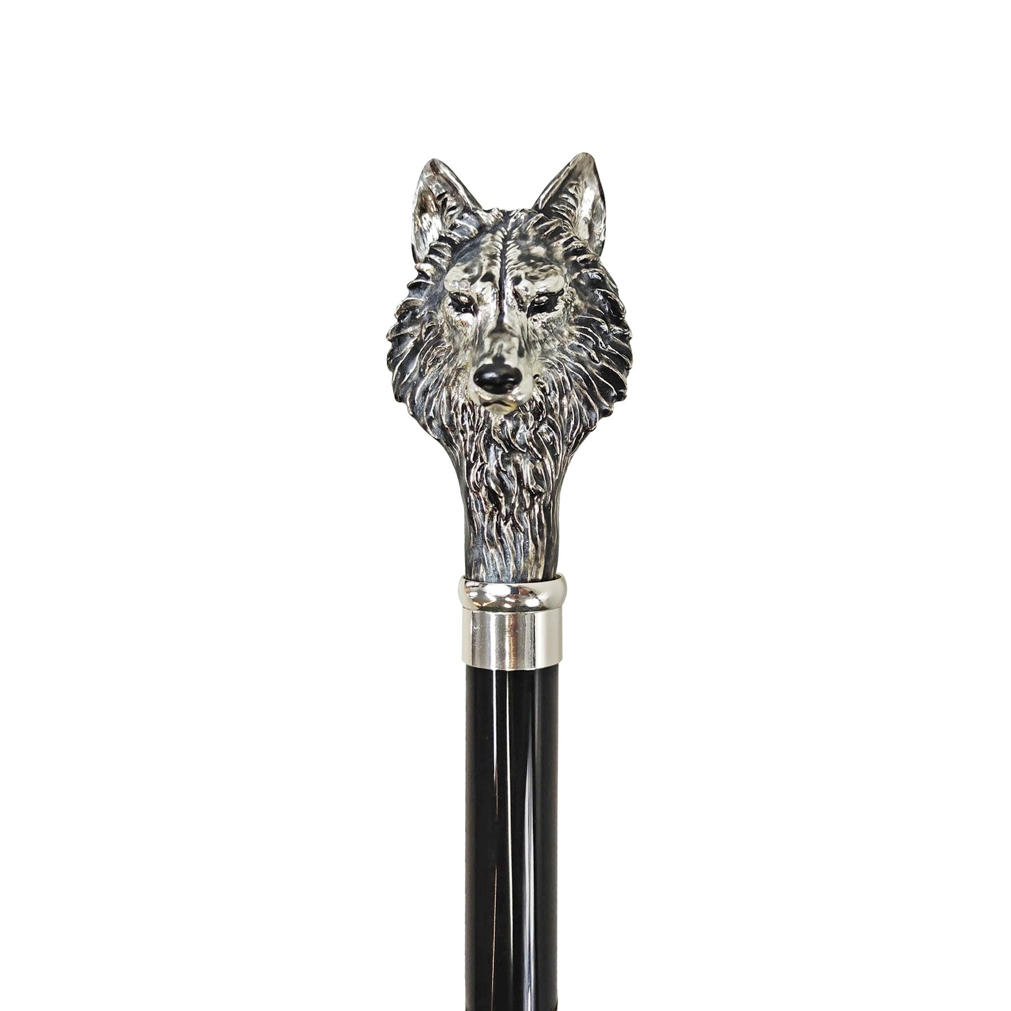 925 Silver-Plated WolfWalking Cane – Walking Stick