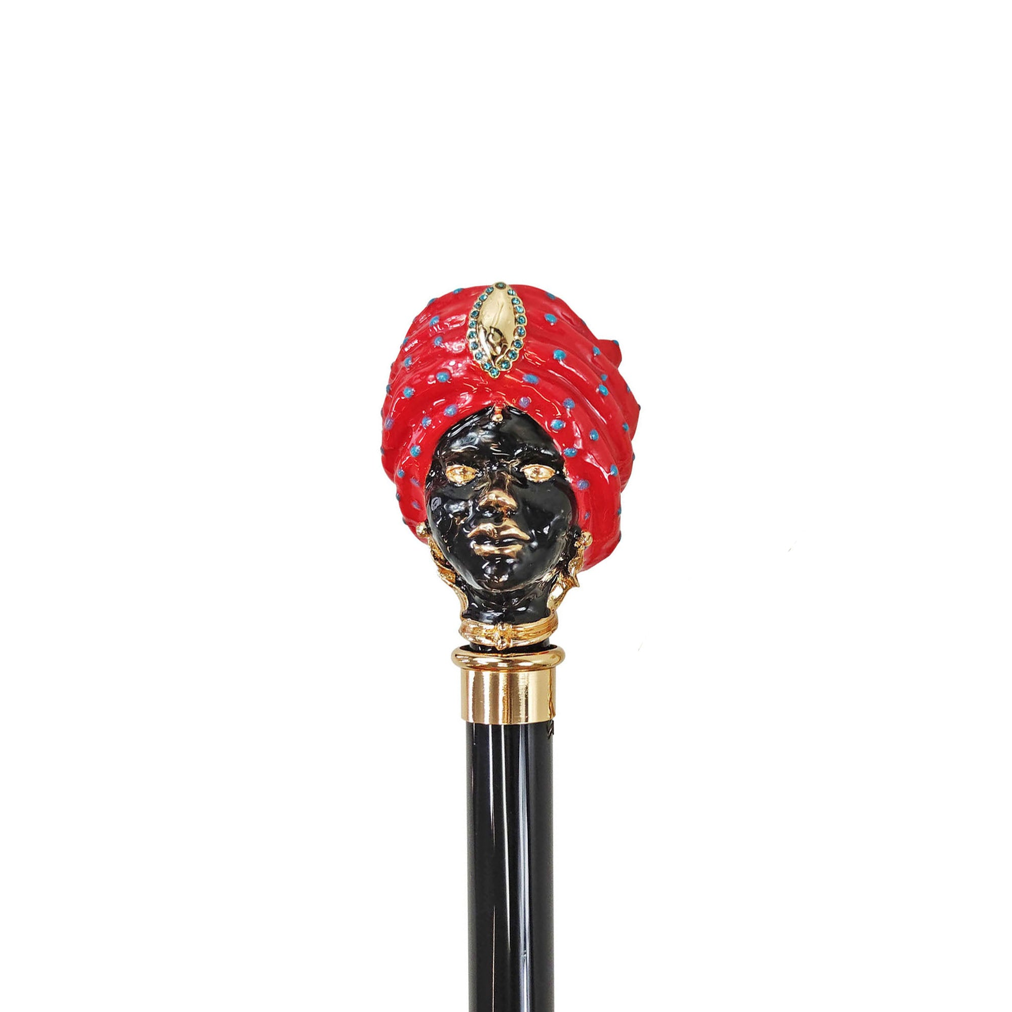 Designer Colorful Walking Stick for Women – 24K Gold-Plated Handle