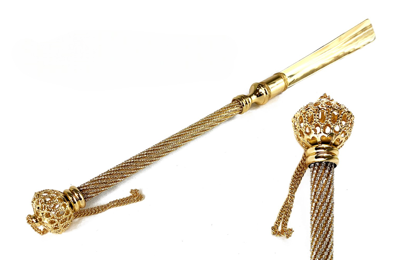 Luxury 24K Gold-Plated Shoehorn Encrusted with Thousands of Crystals