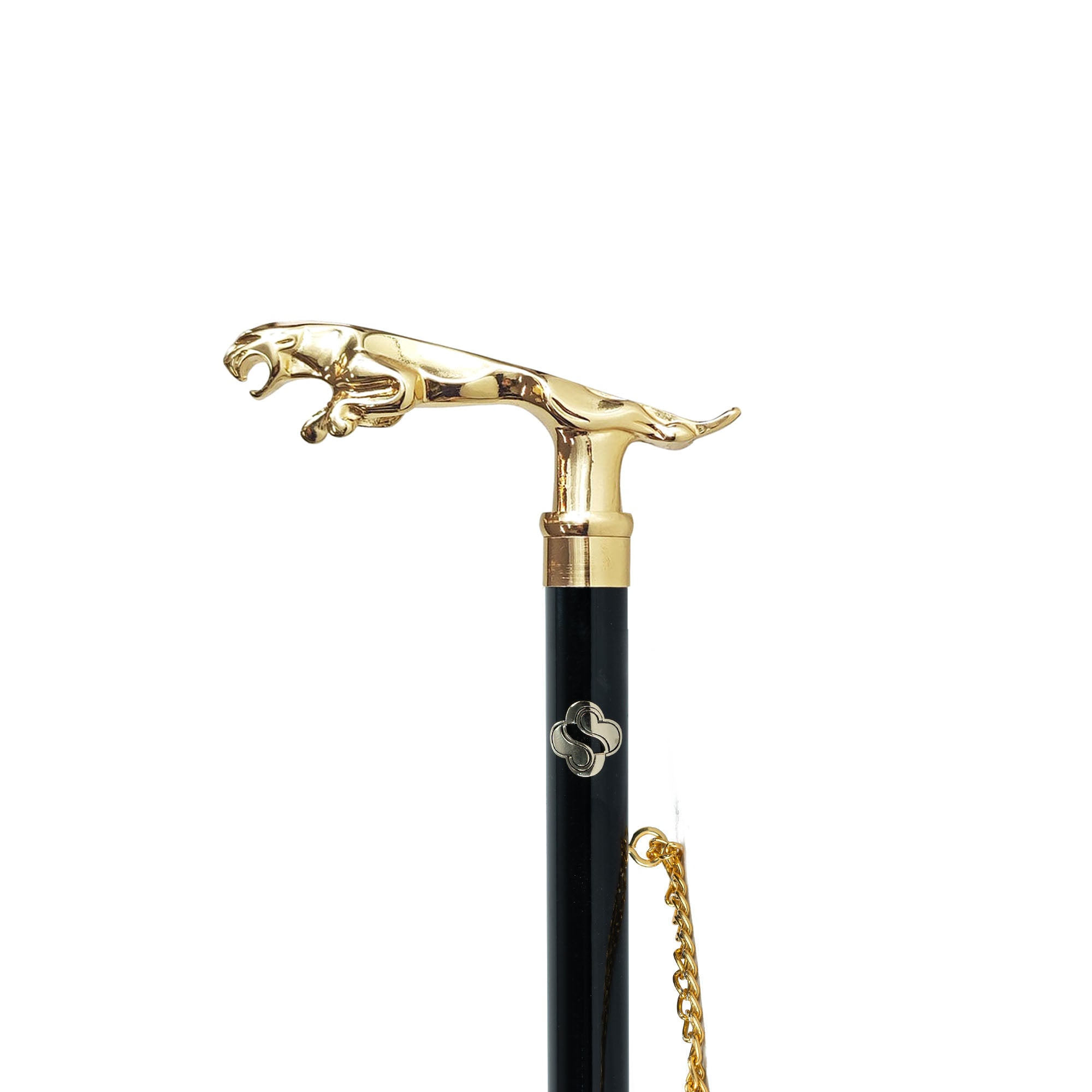 Designer 24K Gold-Plated Jaguar Walking Stick Shoehorn