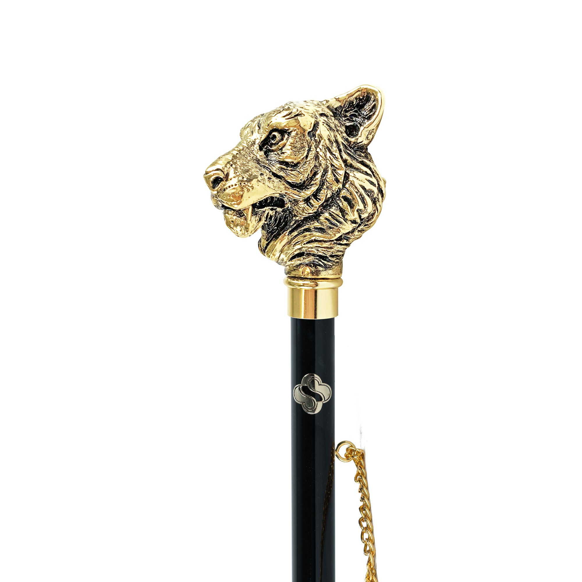 24K Gold-Plated Shoehorn with Handcrafted Tiger Handle