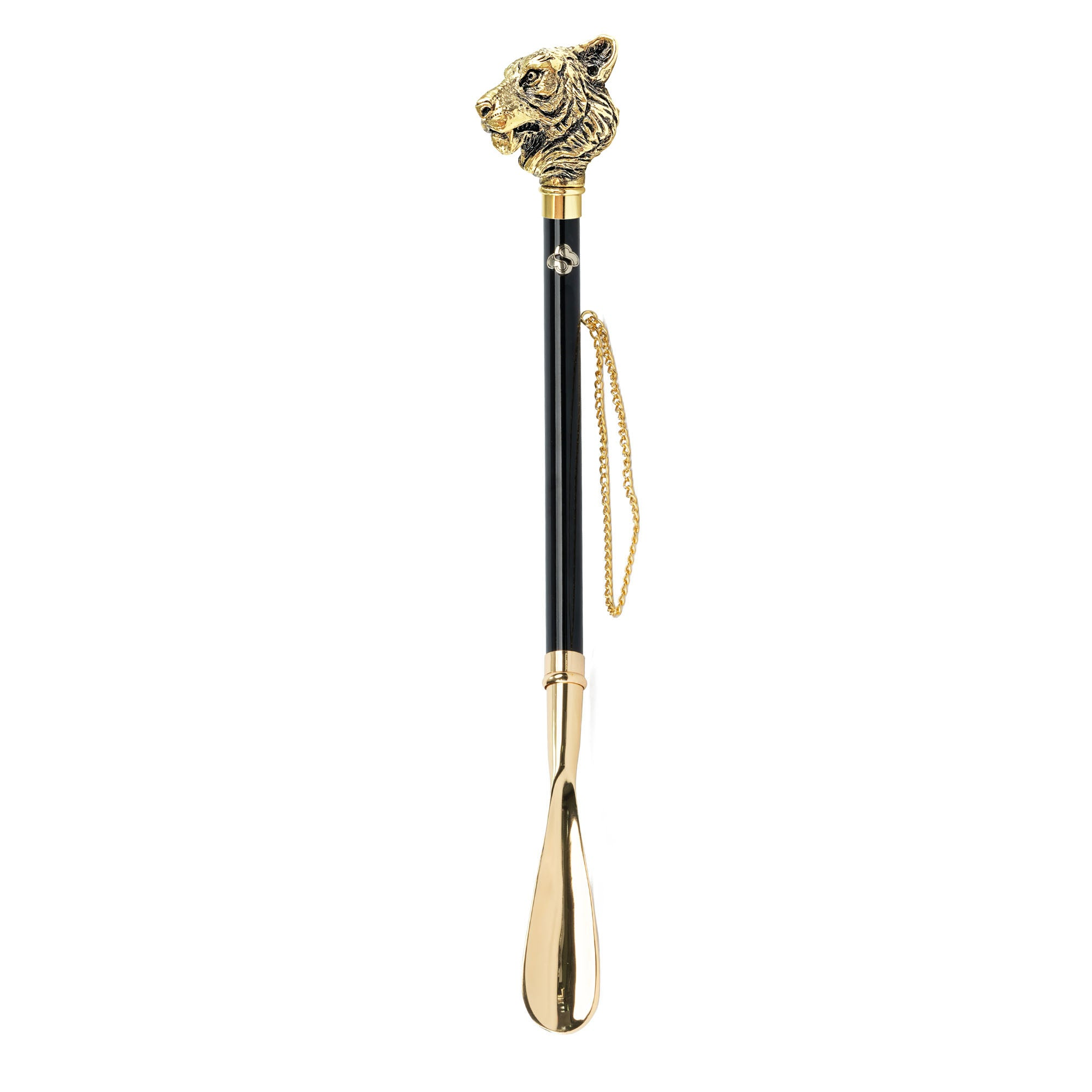 24K Gold-Plated Shoehorn with Handcrafted Tiger Handle