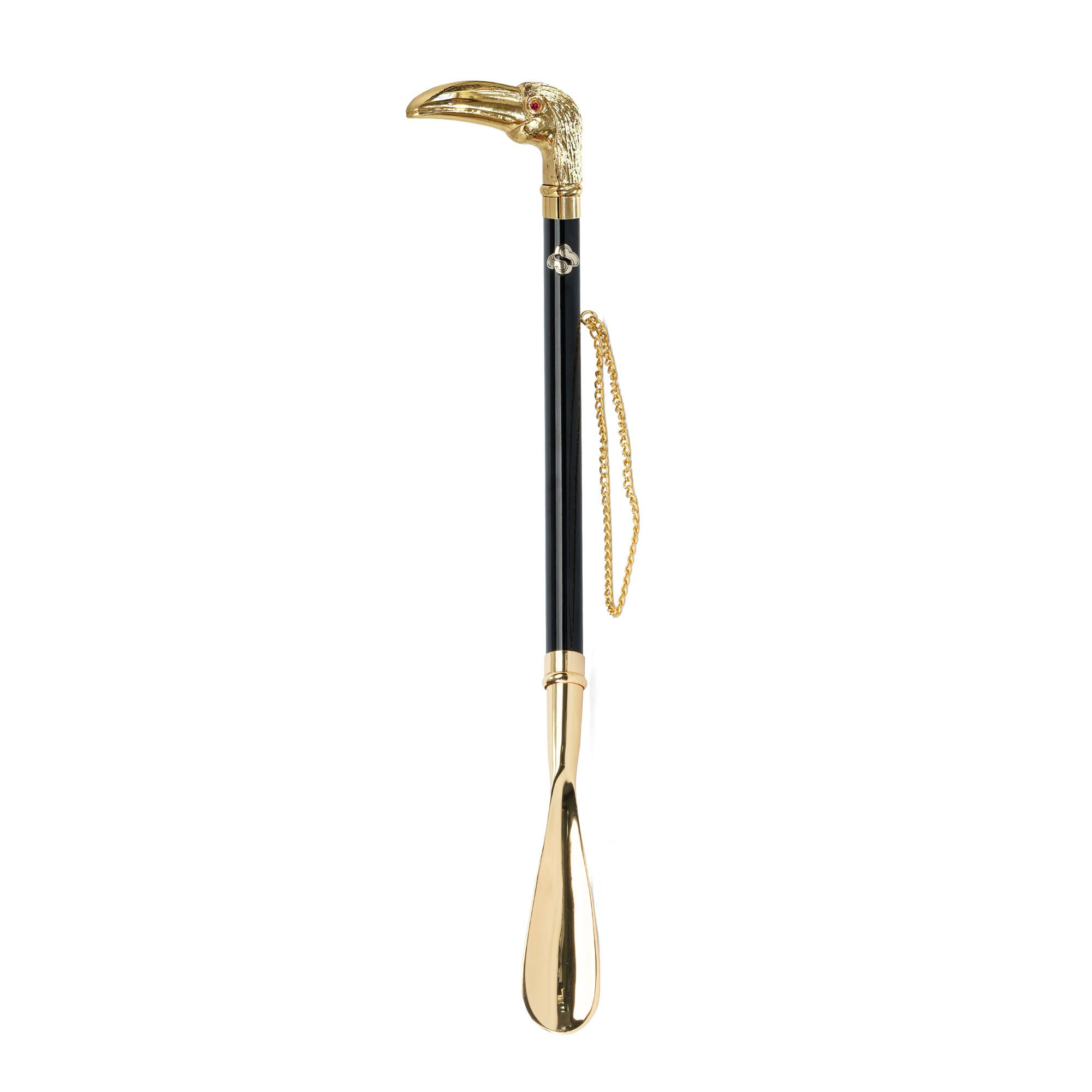 Exclusive 24K Gold-Plated Shoehorn with Hand-Painted Toucan Handle