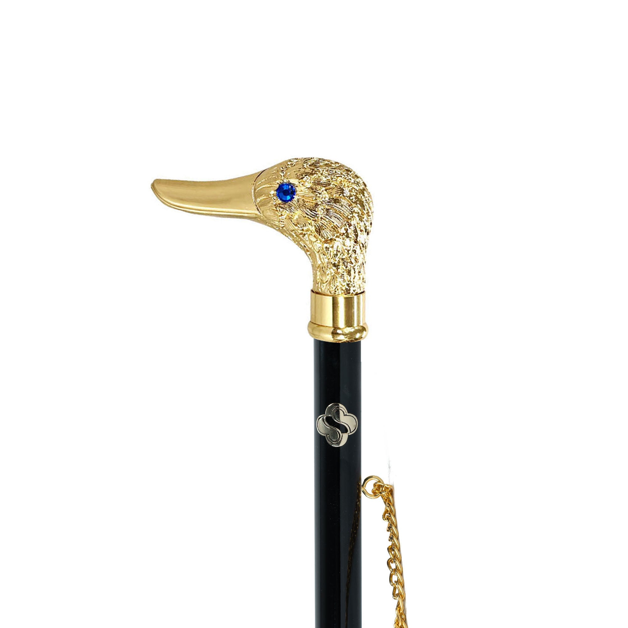 Elegant 24K Gold-Plated Shoehorn with Hand-Painted Duck Handle
