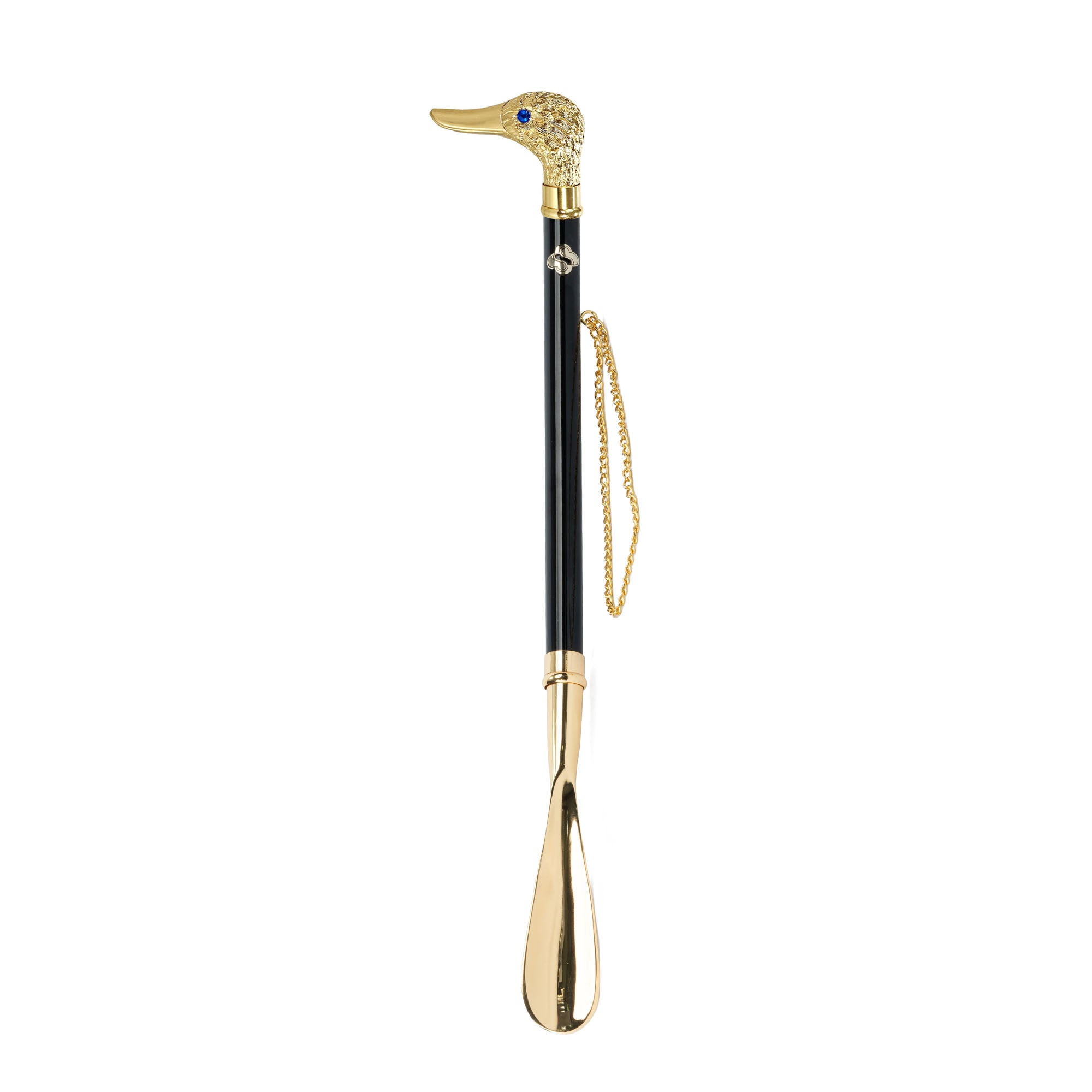 Elegant 24K Gold-Plated Shoehorn with Hand-Painted Duck Handle