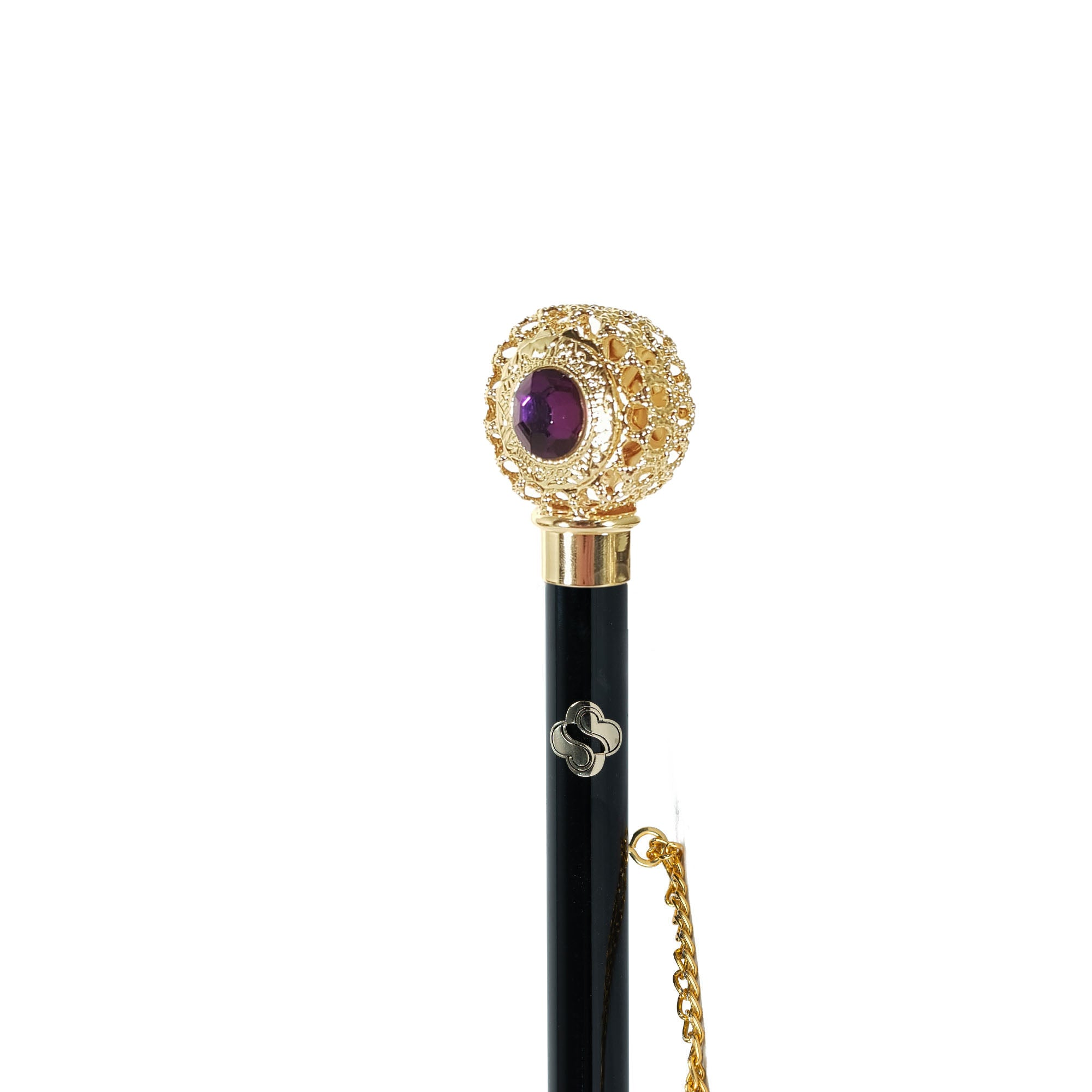 Handcrafted Luxury 24K Gold-Plated with Amethyst Crystals Shoehorn