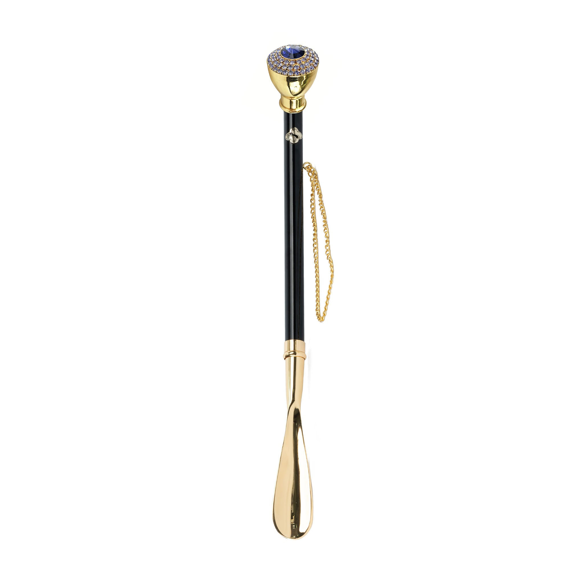 Luxury 24K Gold-Plated Shoehorn with Tanzanite-Adorned Handle
