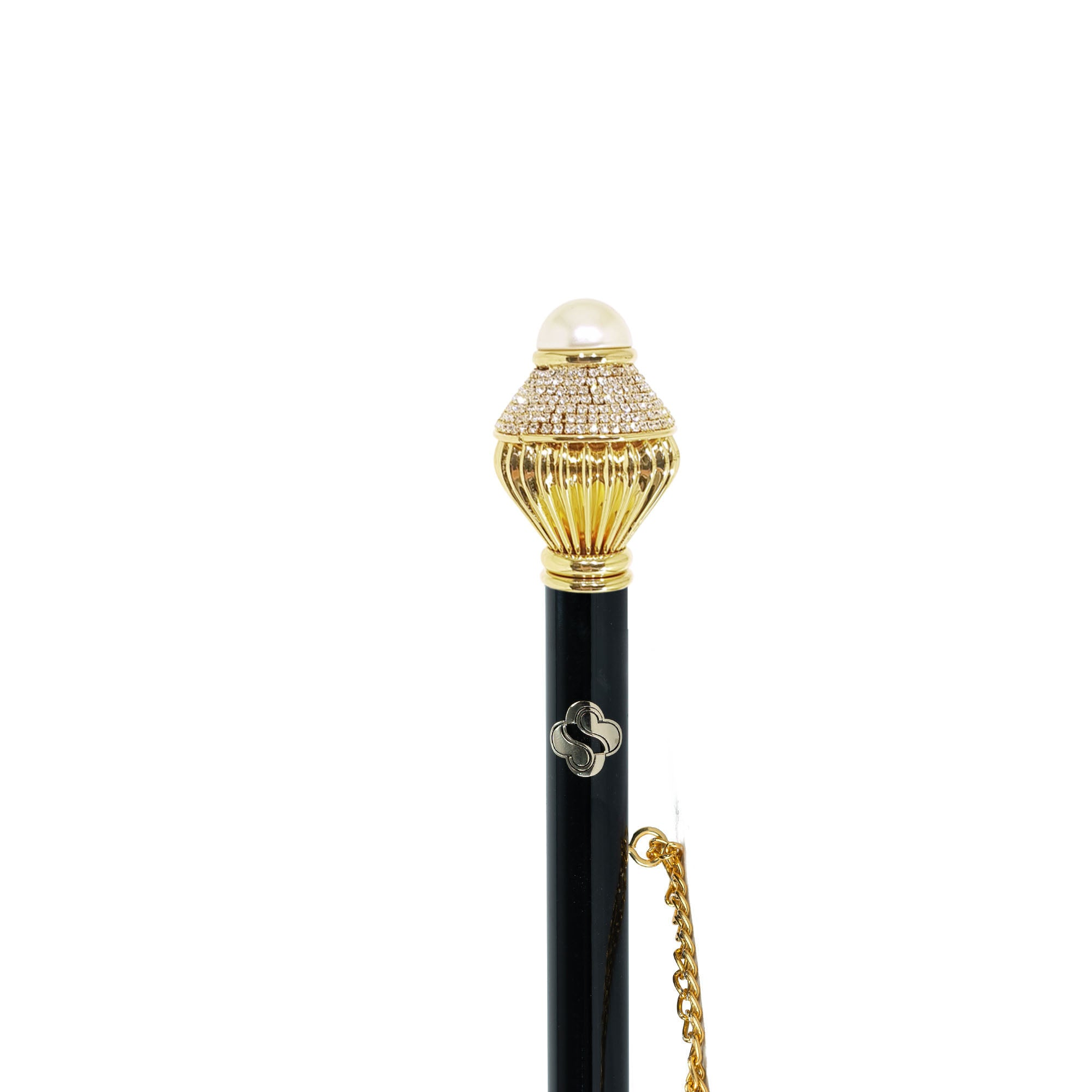 Elegant Design 24K Gold-Plated Shoehorn with Crystals and Pearl