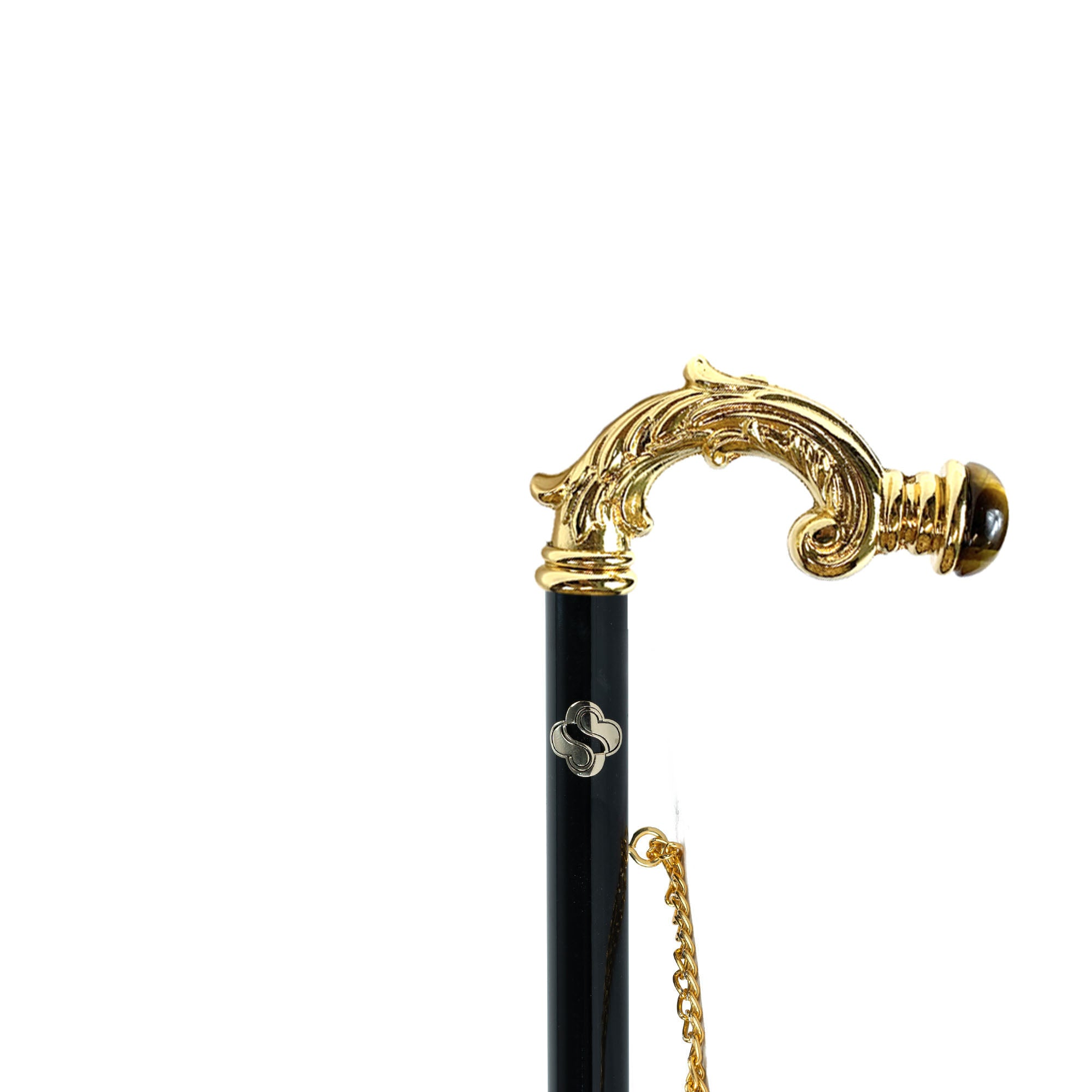 Gold Shoehorn with Tiger’s Eye Stone – Italian Handcrafted Luxury