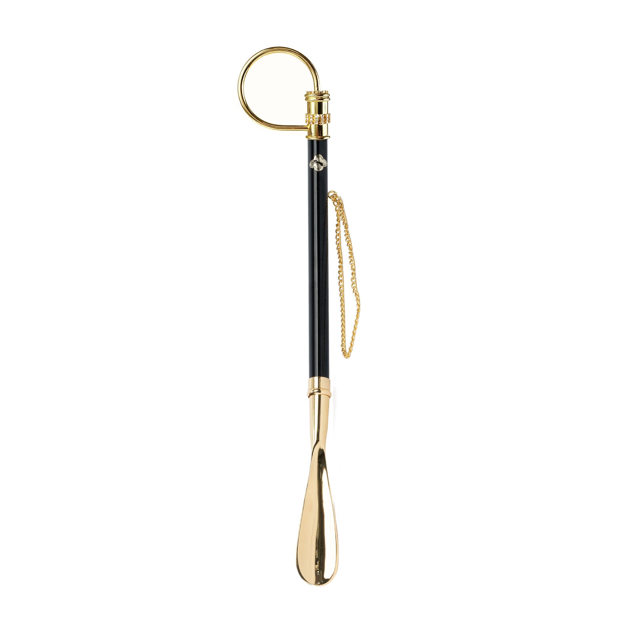 Artisanal Italian Luxury Crystals 24K Gold Plated Handle Shoehorn