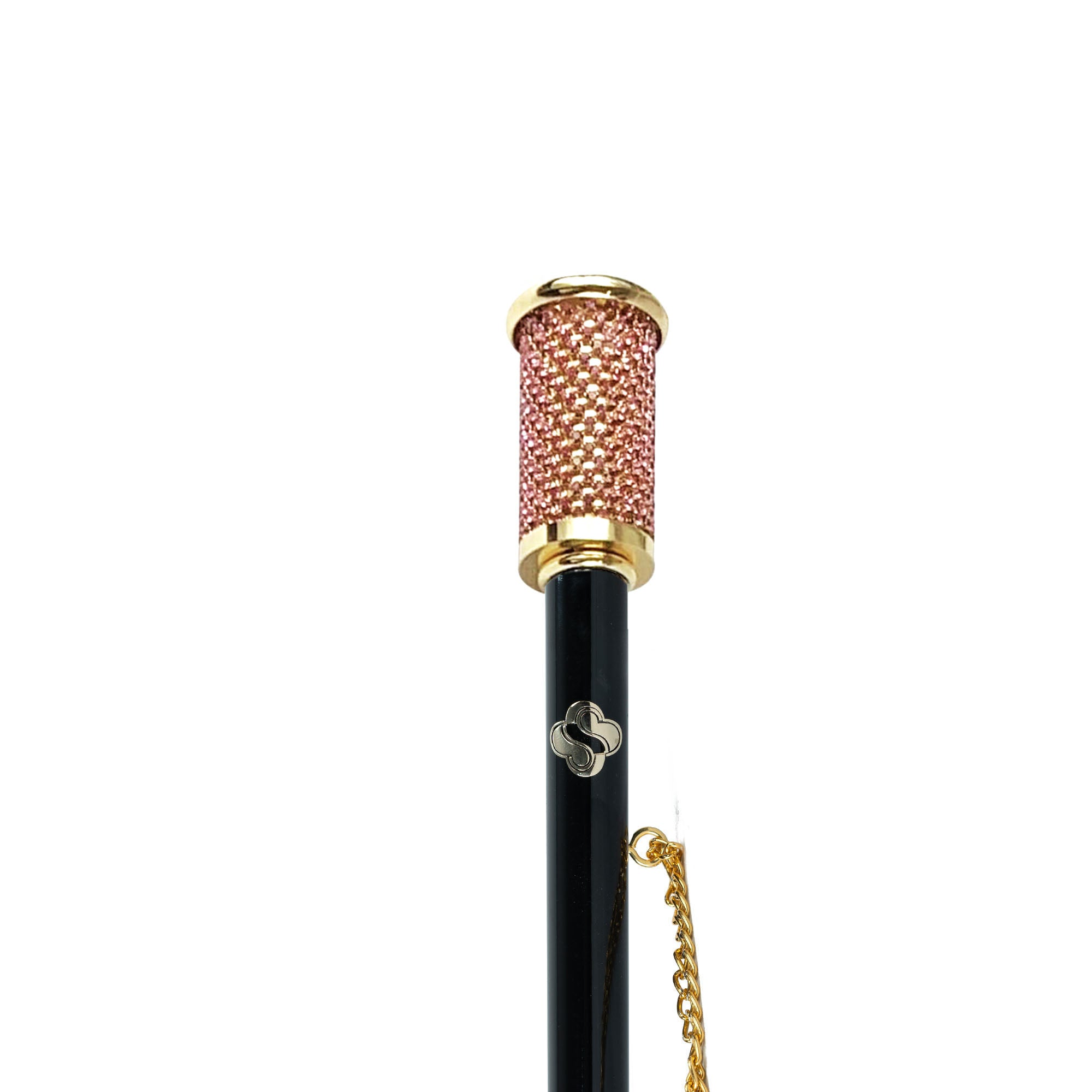 Luxury Crystal Shoehorn with Elegant Pink Accents – Italian 24K Gold