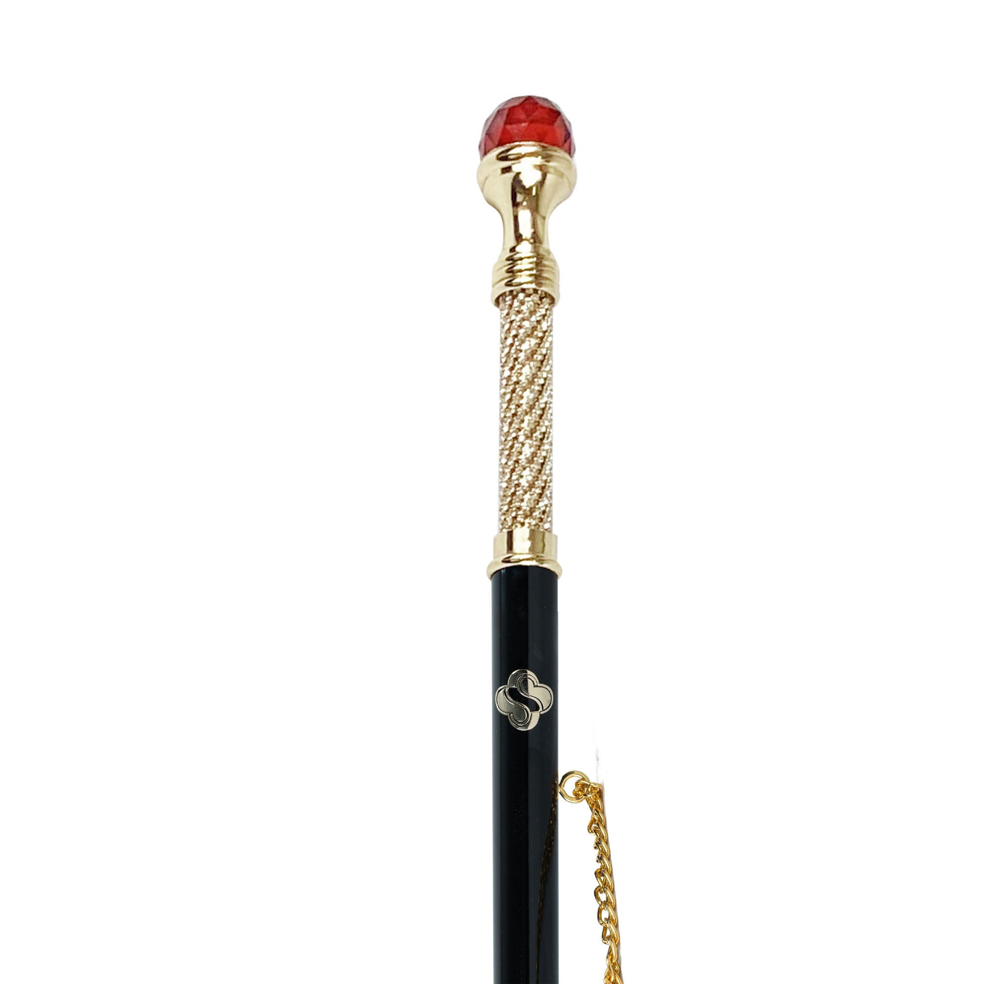 Luxury Shoehorn with Large Red Crystal – 24K Gold Plated