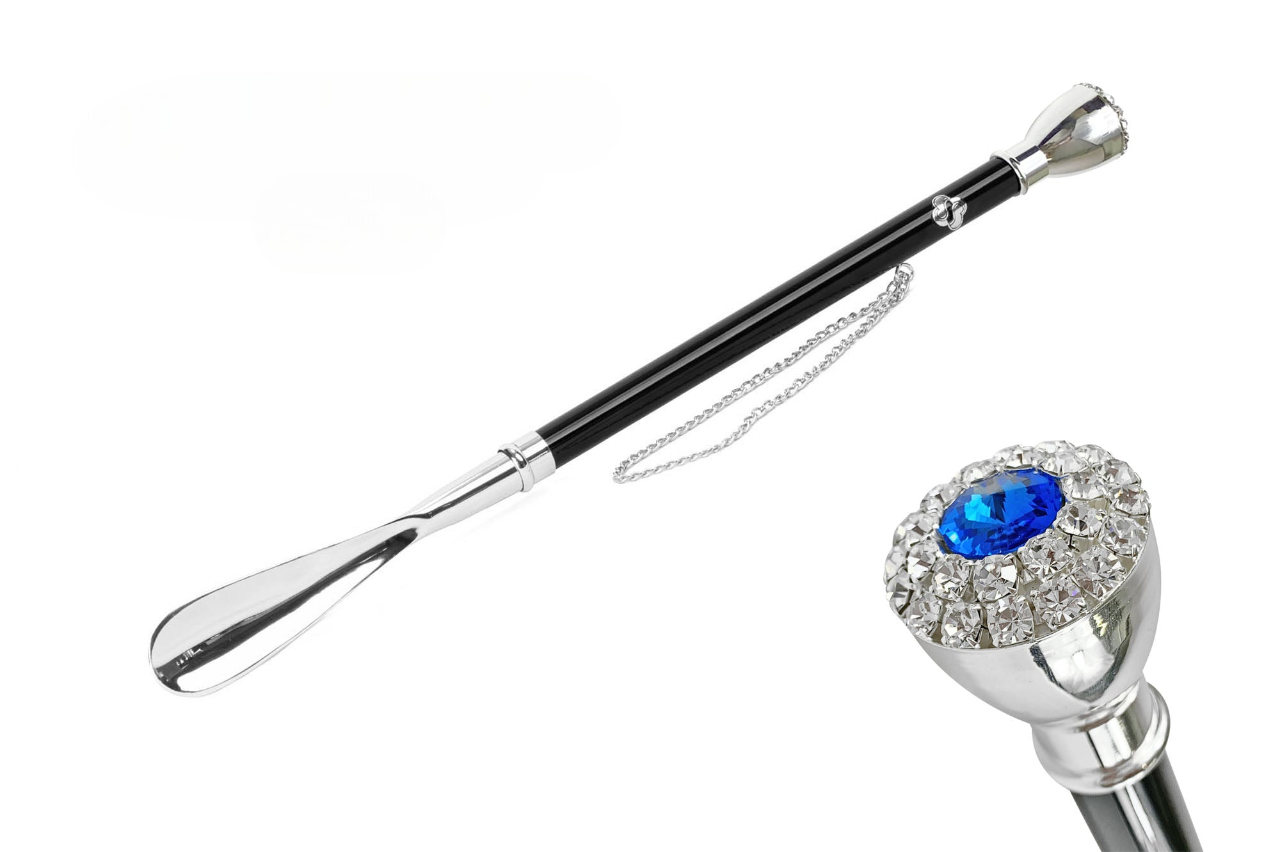 Exclusive 925 Silver-Plated Shoehorn with Sparkling Crystals
