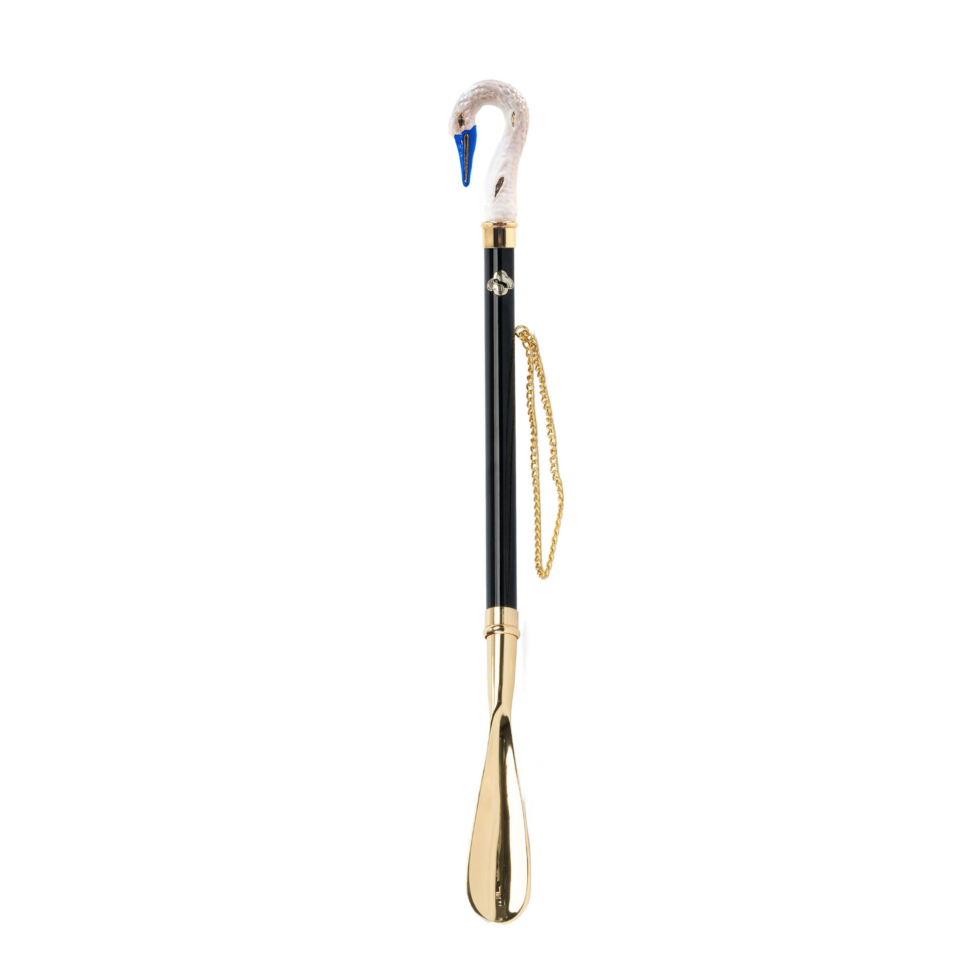 Exclusive Swan Hand-Painted 24K Gold-Plated Swan Shoehorn