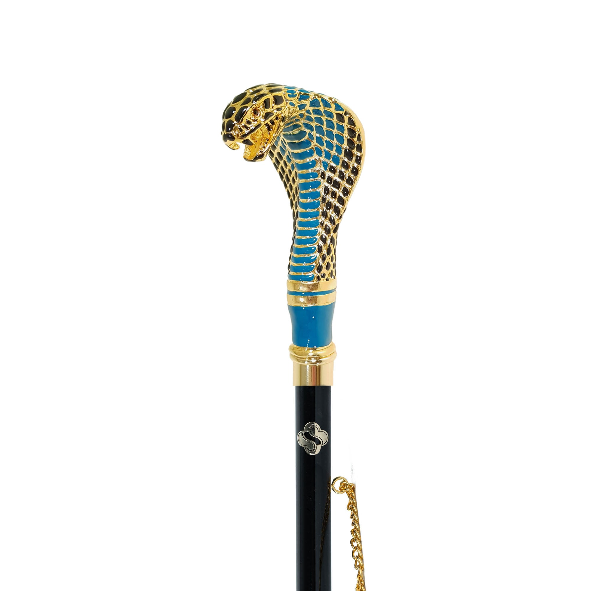 Luxury 24K Gold-Plated Shoehorn with Hand-Painted Cobra Handle