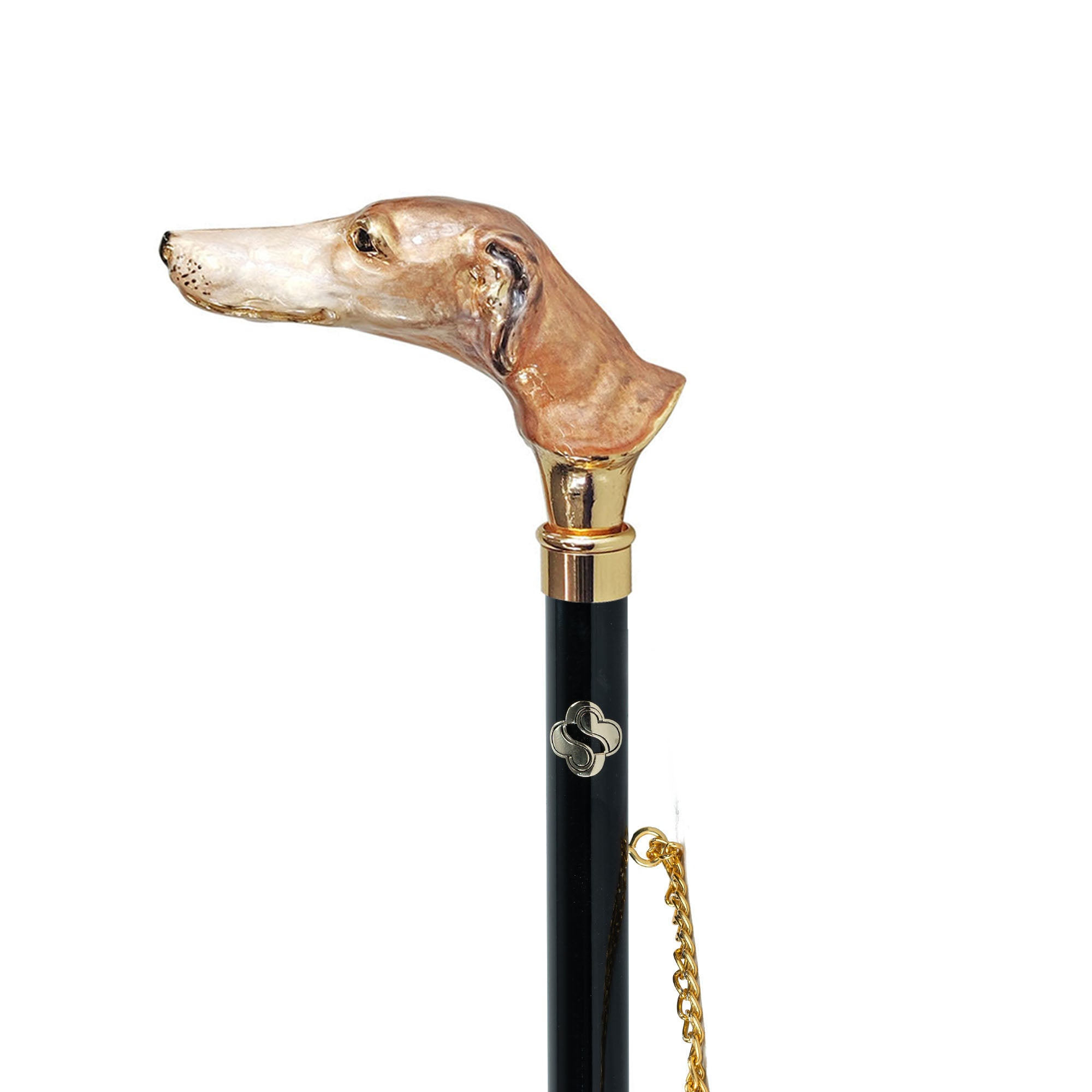 Luxury 24K Gold-Plated Shoehorn with Crystal Greyhound Handle