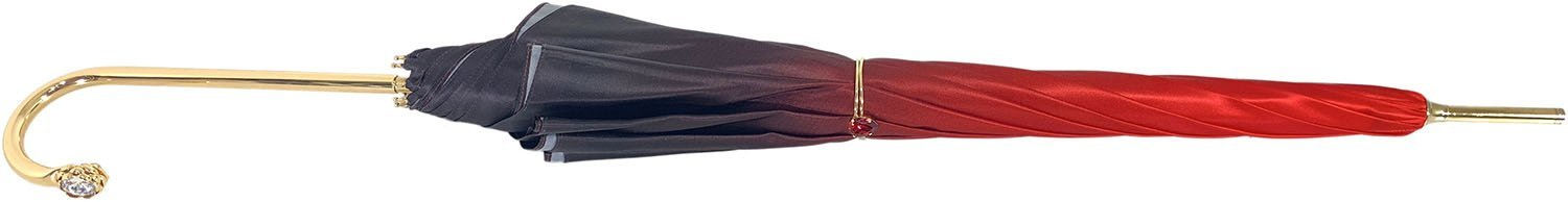 Handcrafted Elegant Red Double Canopy Umbrella with Rose Design