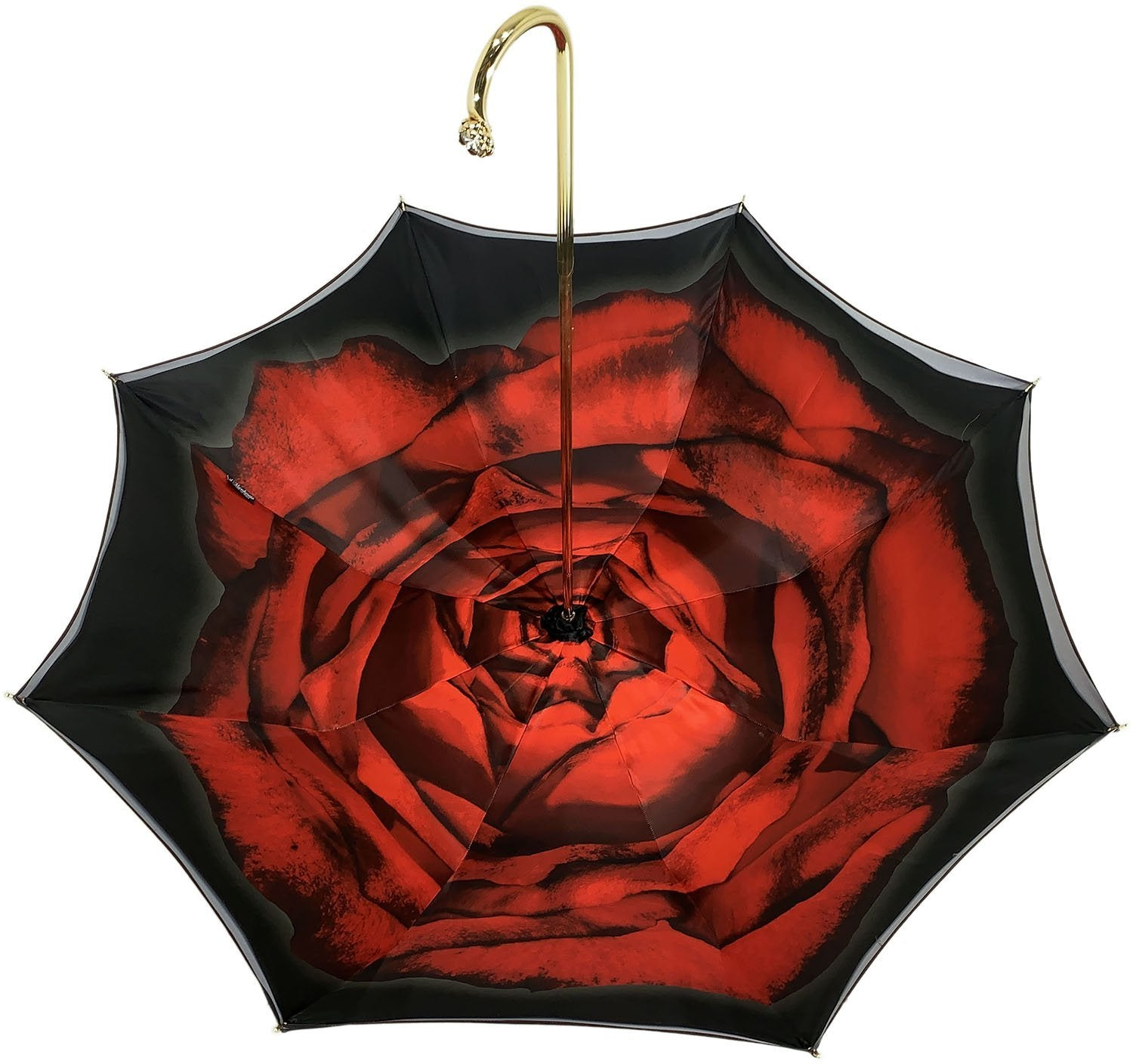 Handcrafted Elegant Red Double Canopy Umbrella with Rose Design