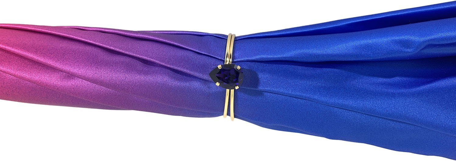Fantastic Double Canopy Gold-Plated Handle Luxury Purple Umbrella