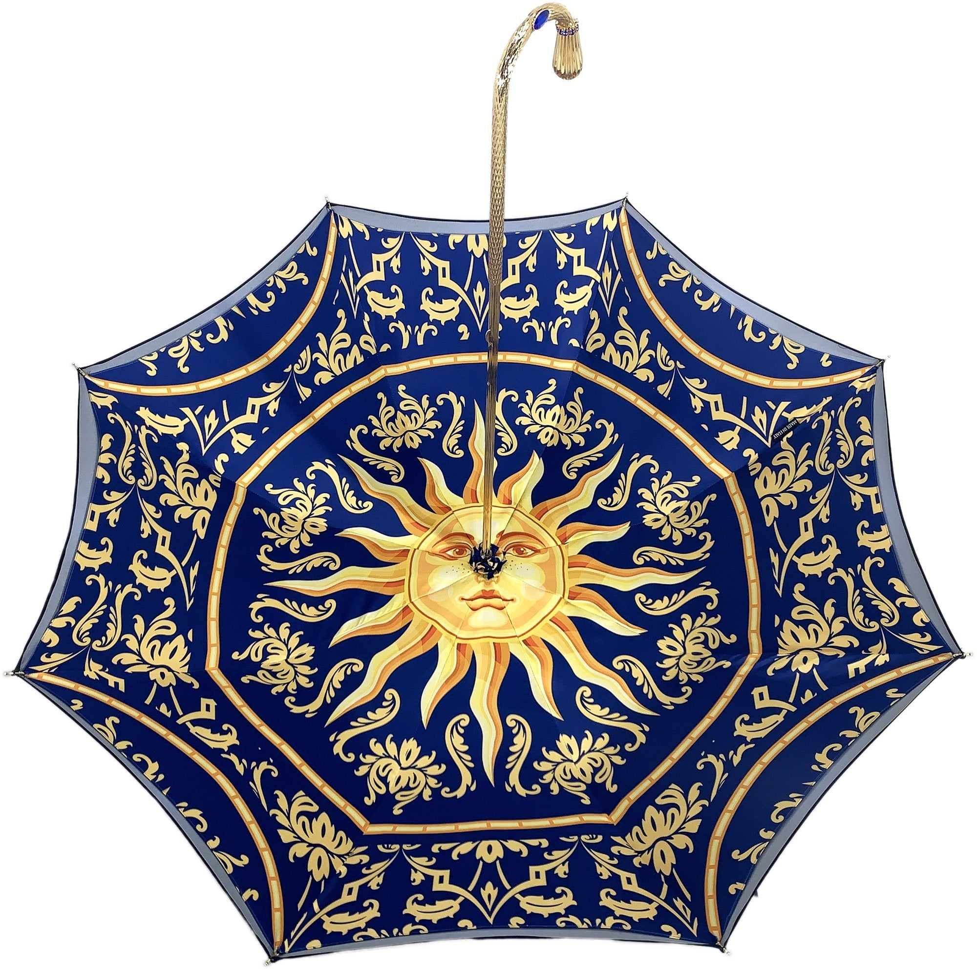 Beautiful Luxury Double Canopy Umbrella in Luxurious Blue Satin