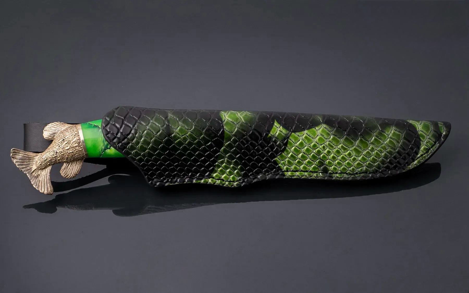 Handmade art knife with leather bag