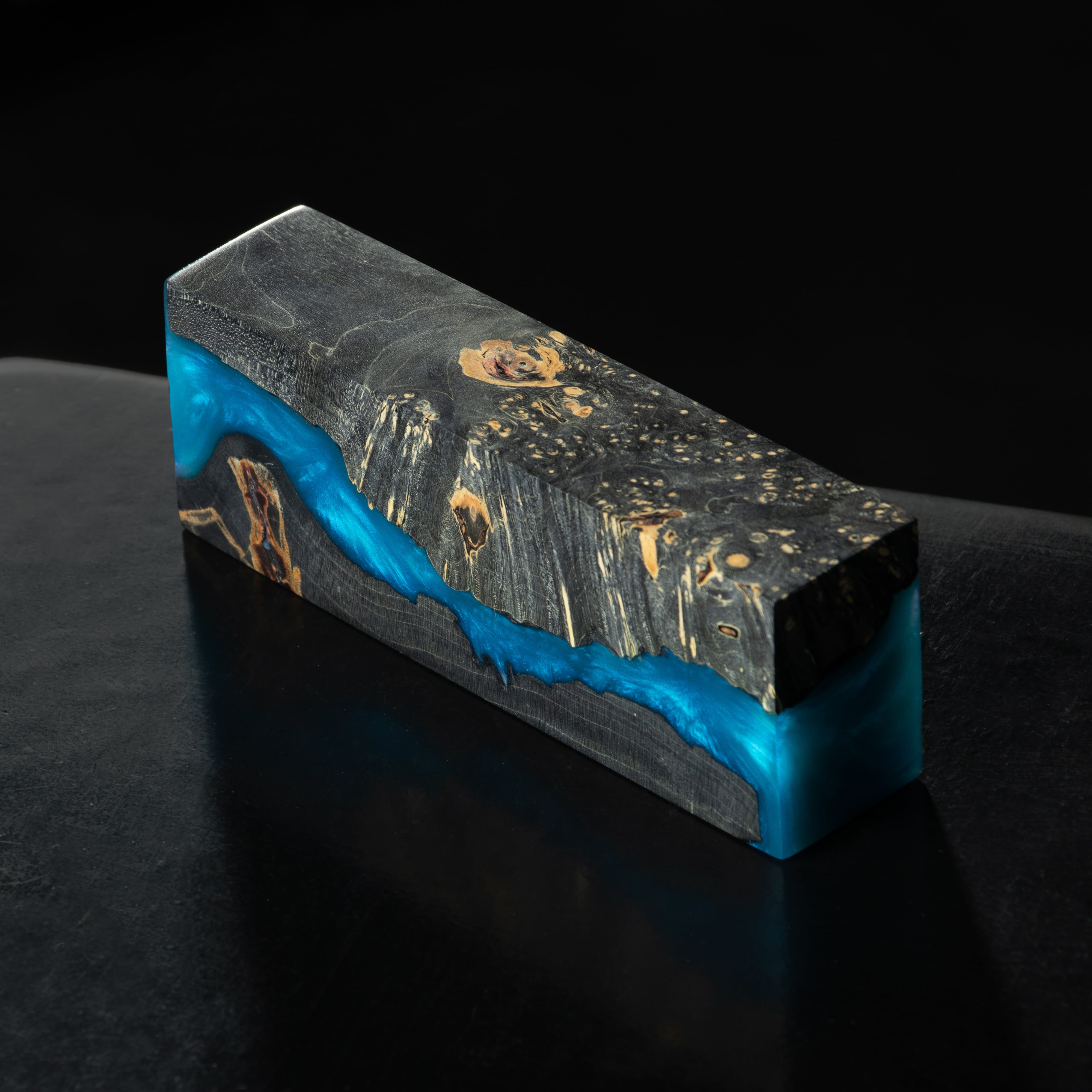 stabilized maple burl wood Blue