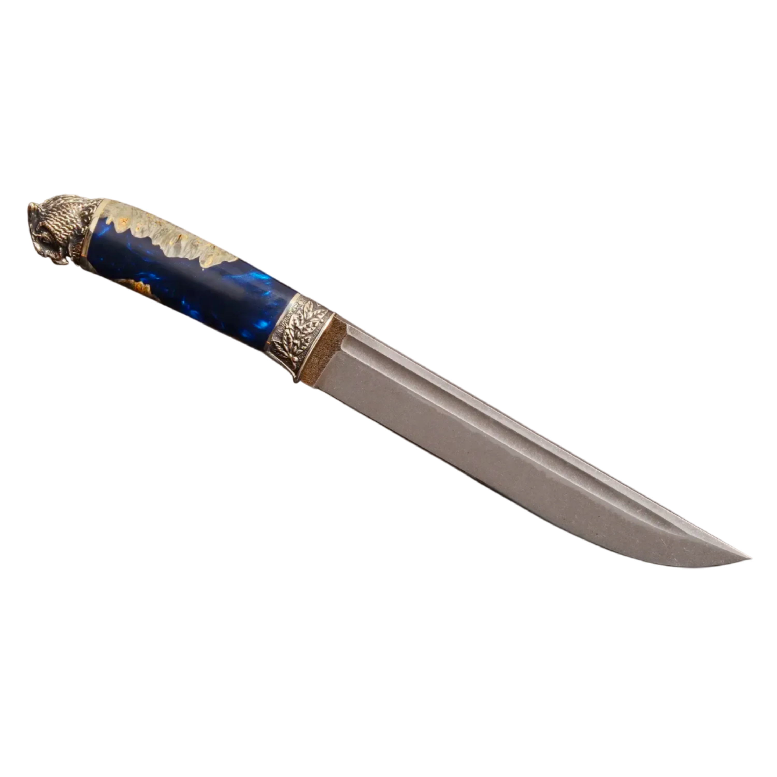 Handmade N690 Steel Hunting Knife with Owl Pommel Design