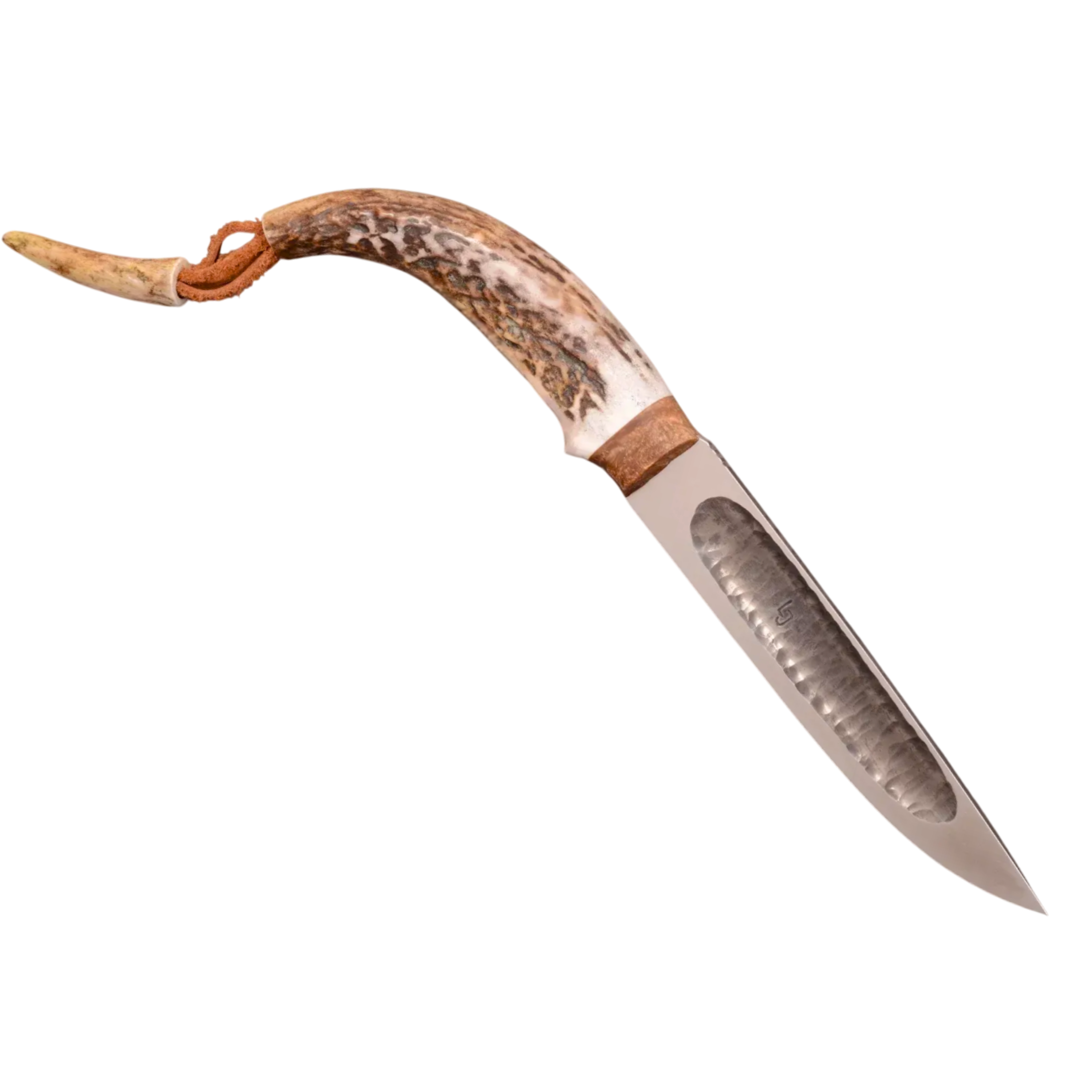 Yakut Knife N690 Steel with Moose Antler Handle and Leather Sheath