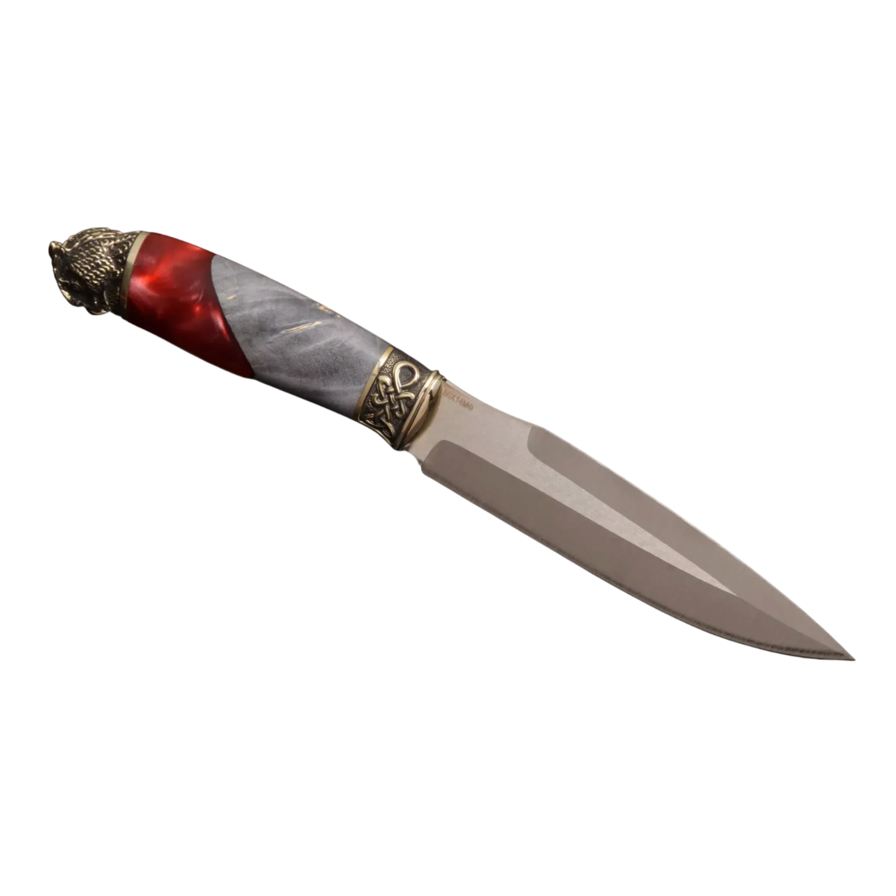 Exclusive Knife with Hybrid Handle and Leather Sheath