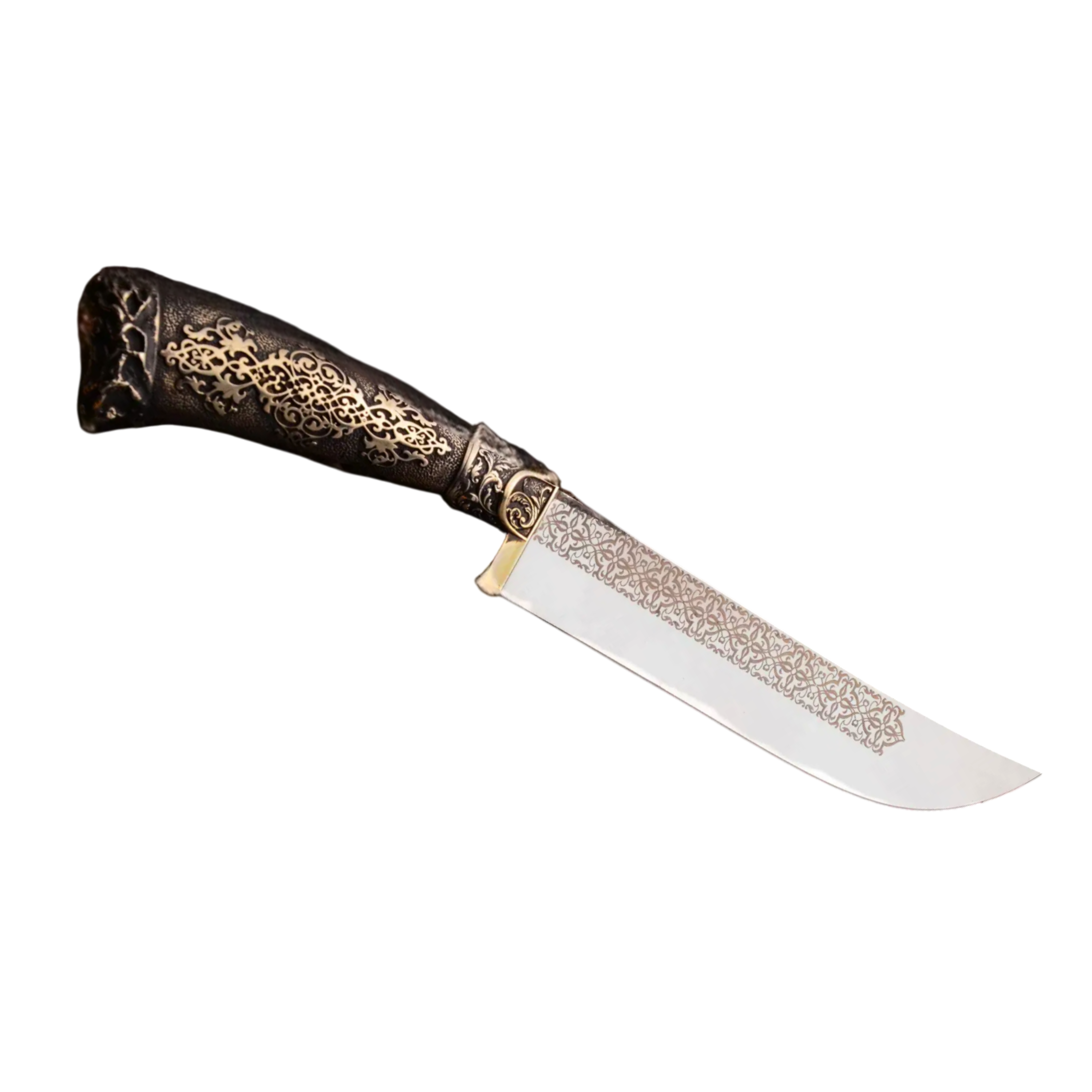 Uzbek-Style Handmade Knife 50X14MF Steel with Leather Sheath