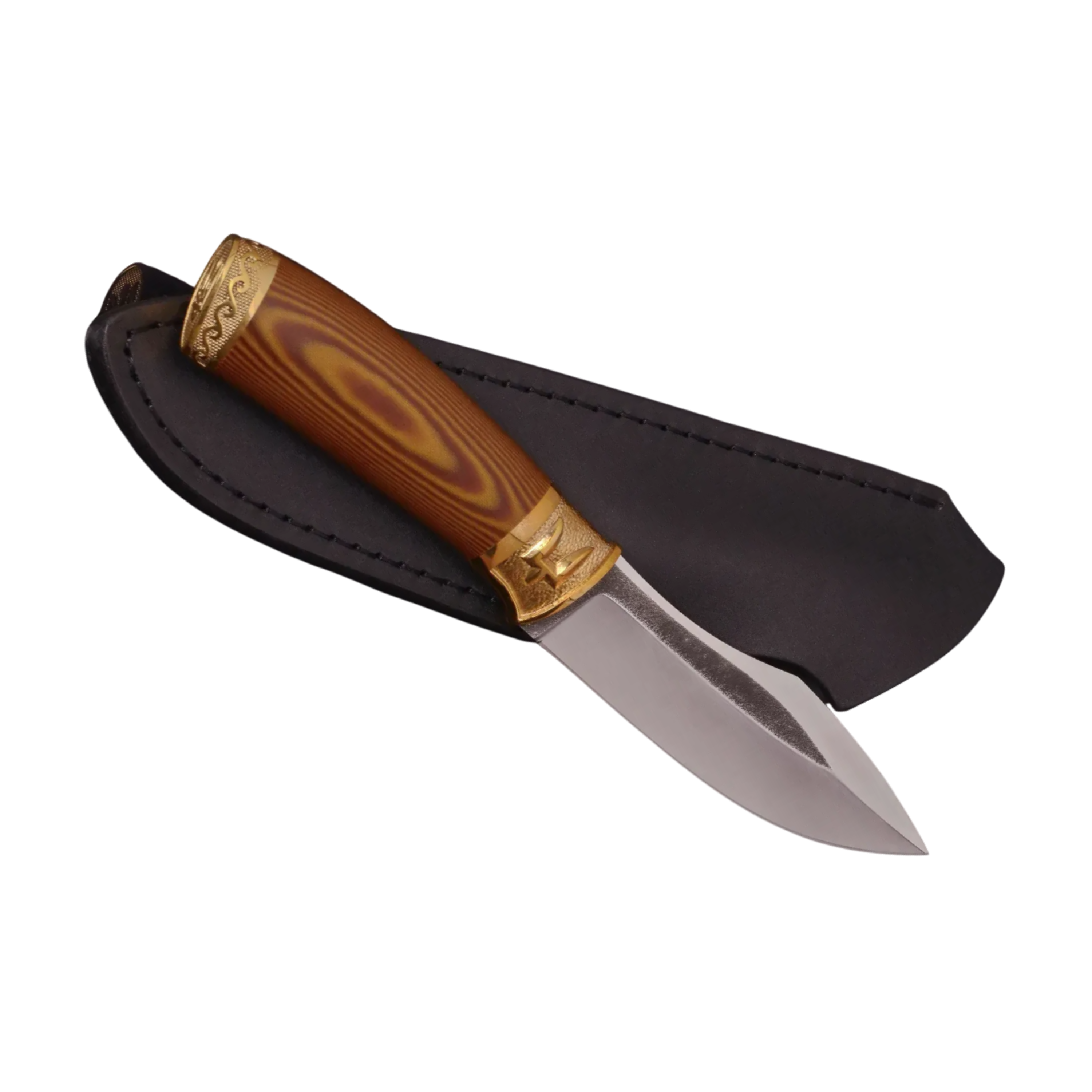 Fighter Knife N690 Steel with Ironwood Handle and Trident Guard