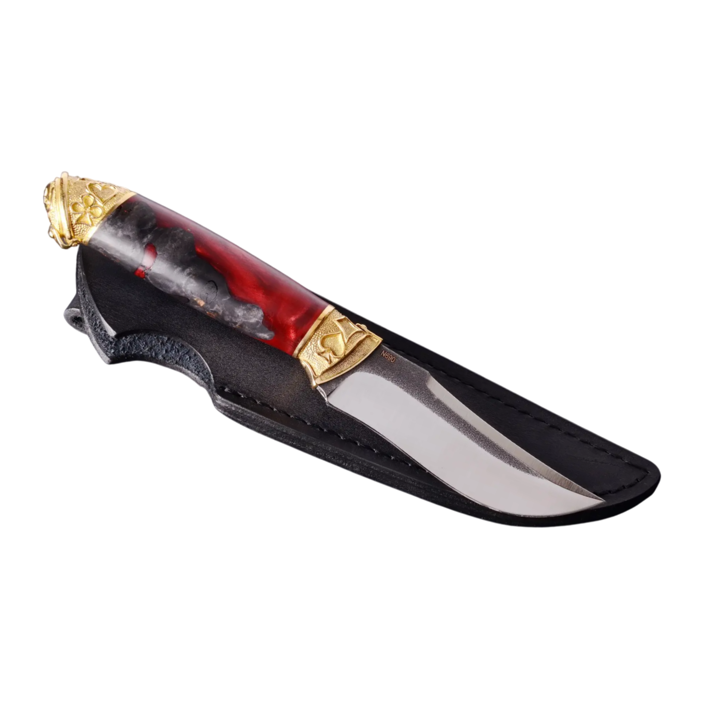 Hand-Crafted Knife with Hybrid Handle for Enhanced Grip and Comfort