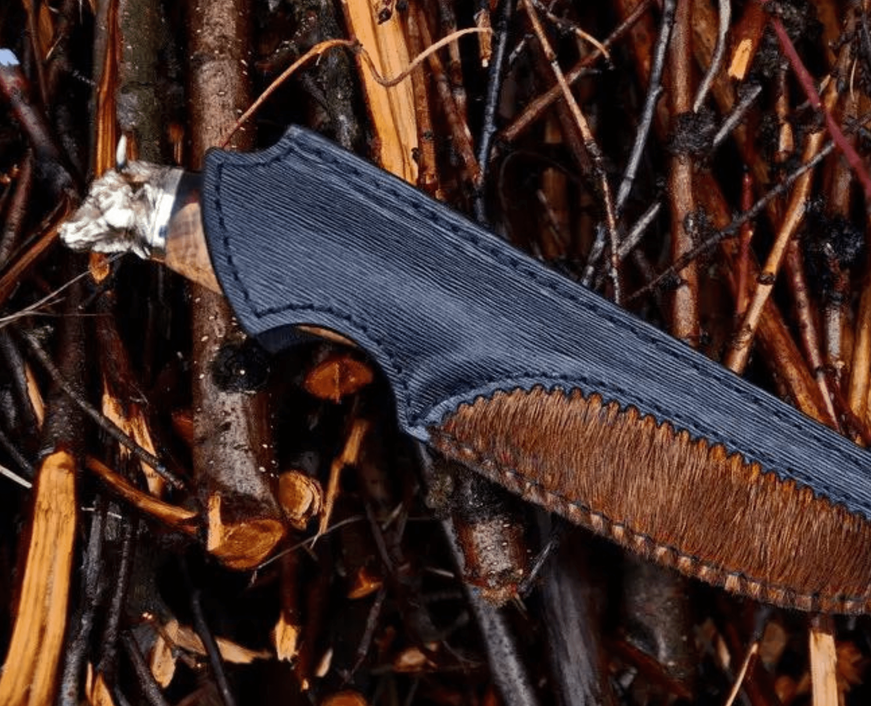 Mosaic Damascus Knife "Bull Look Into The Soul"