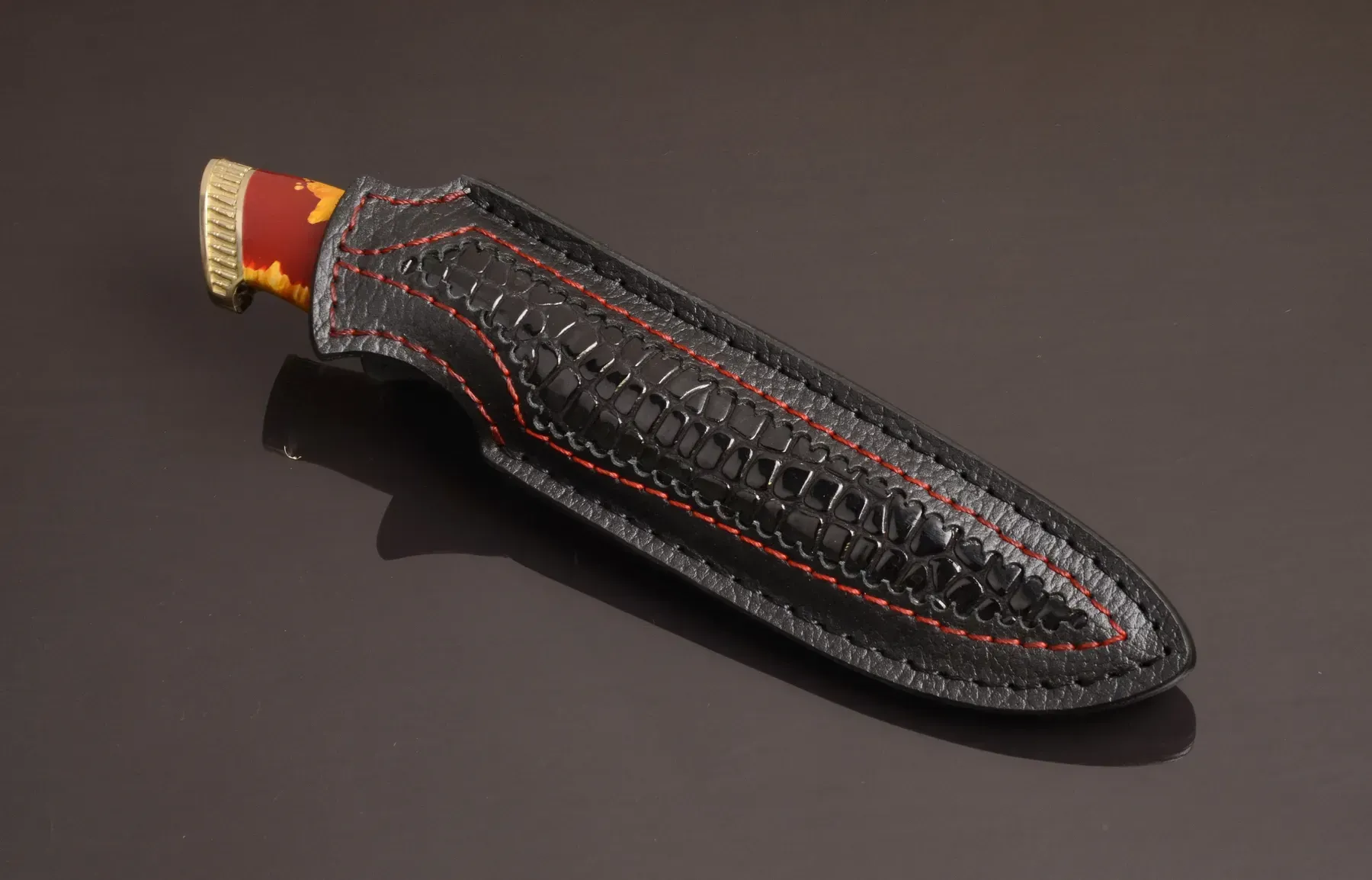Handcrafted Knife with Hybrid Handle and Unique Cartridge-Style Fittings