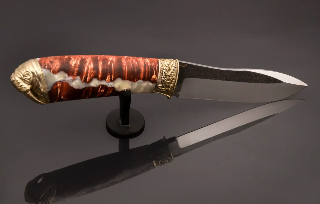 Exclusive Designer Handmade Knife with Hybrid Handle - Elegant Knives