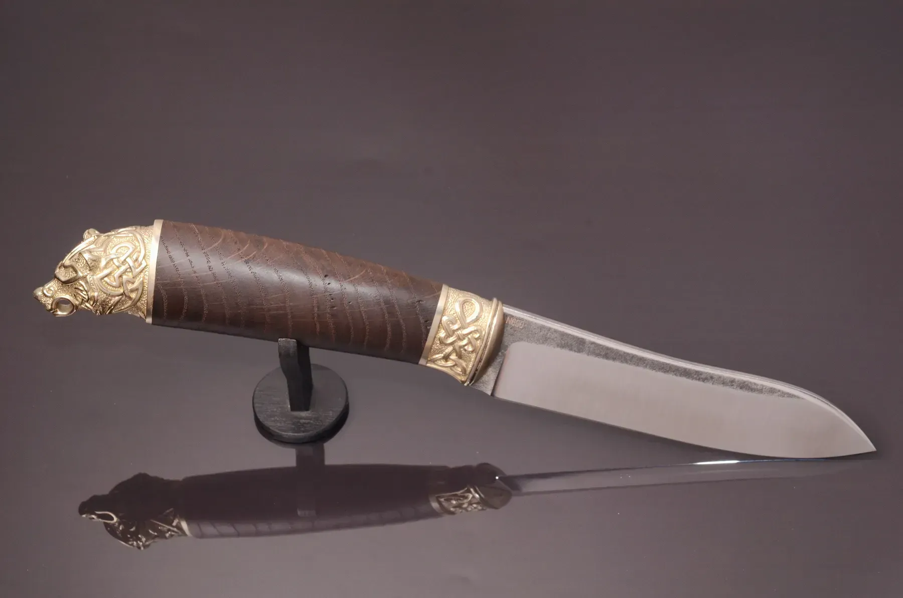 Handmade Knife with Walnut Handle and N690 Stainless Steel Blade