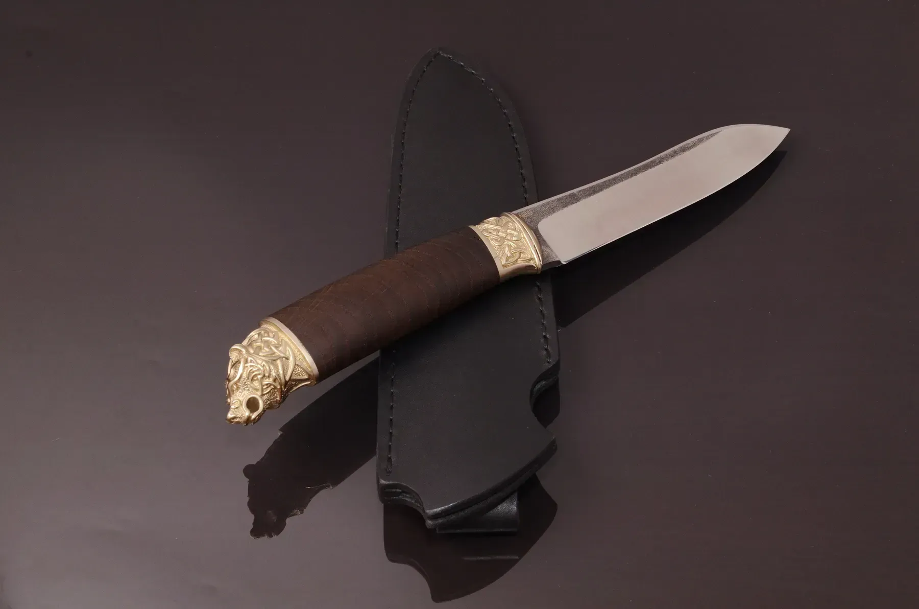 Handmade Knife with Walnut Handle and N690 Stainless Steel Blade