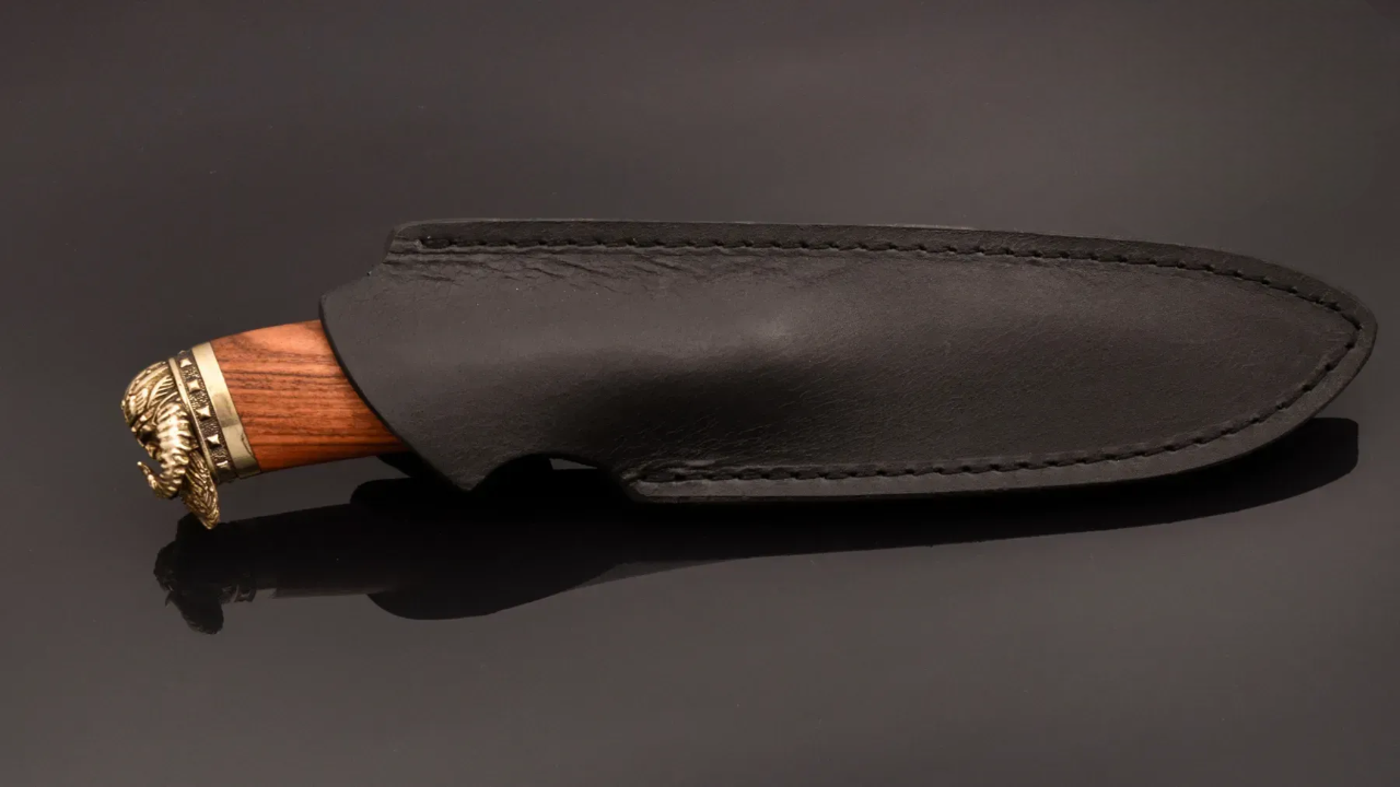 Viking-Inspired Knife with N690 Steel Blade and Rosewood Handle