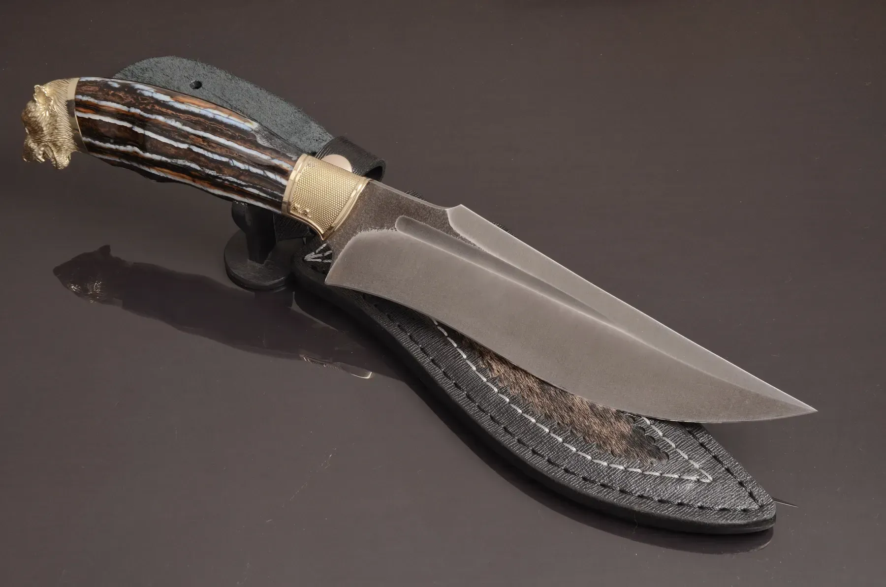 Exclusive Luxury Collectible Knife with Mammoth Tooth Handle